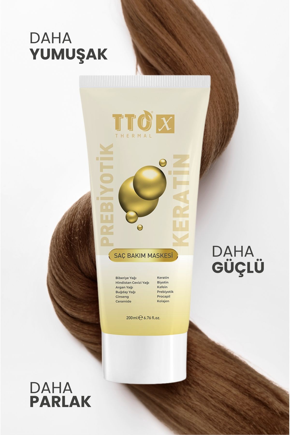 X Prebiyotik Saç Bakım Maskesi Biberiye Yağı Keratin Argan Yağı Biyotin