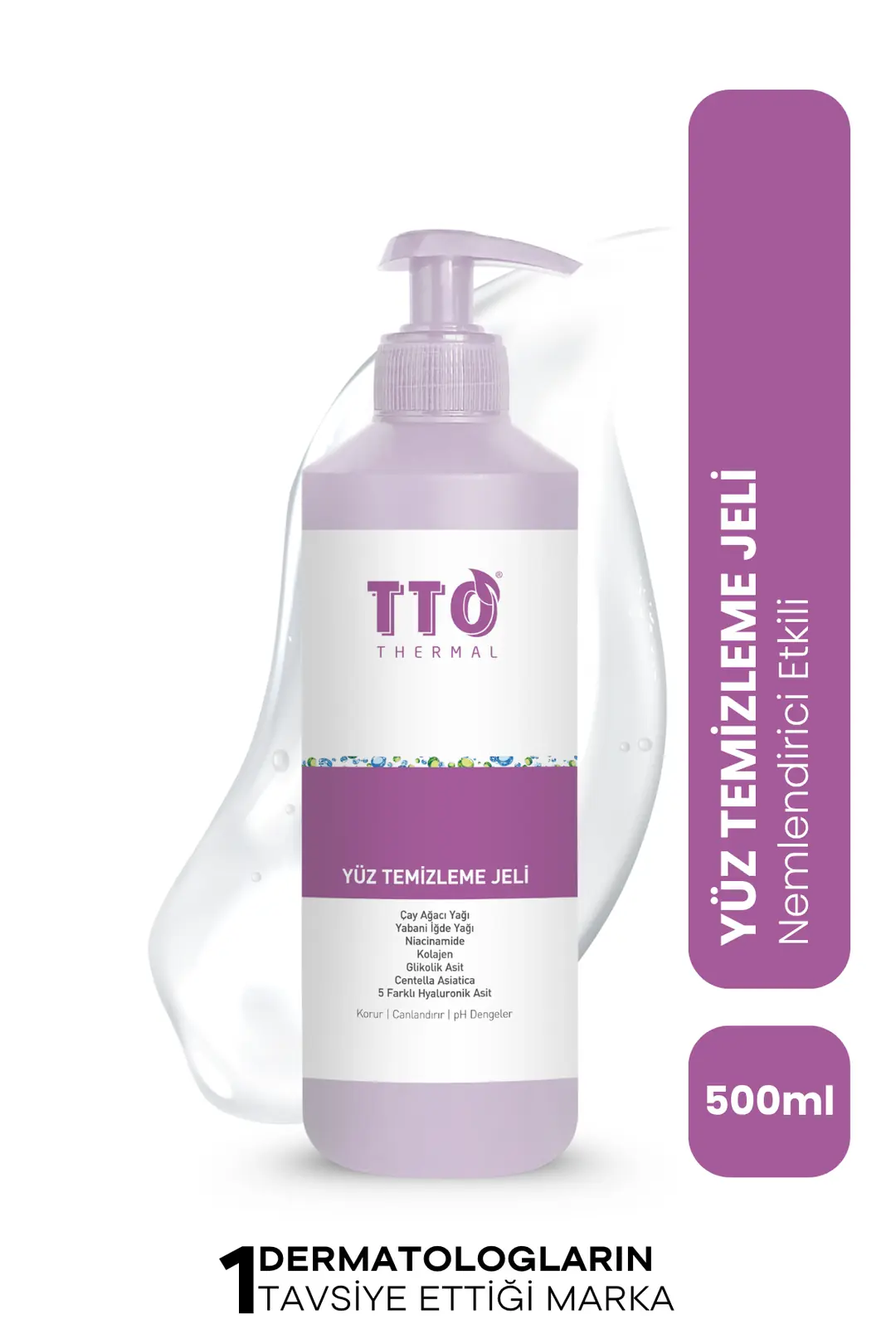 TTO Yüz Temizleme Jeli 500 ml Normal, Akneli ve Arındırıcı Bakım