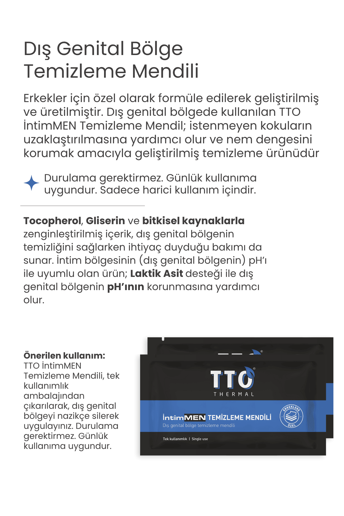 TTO THERMAL İntiMEN Temizleme Mendili 12 Adet