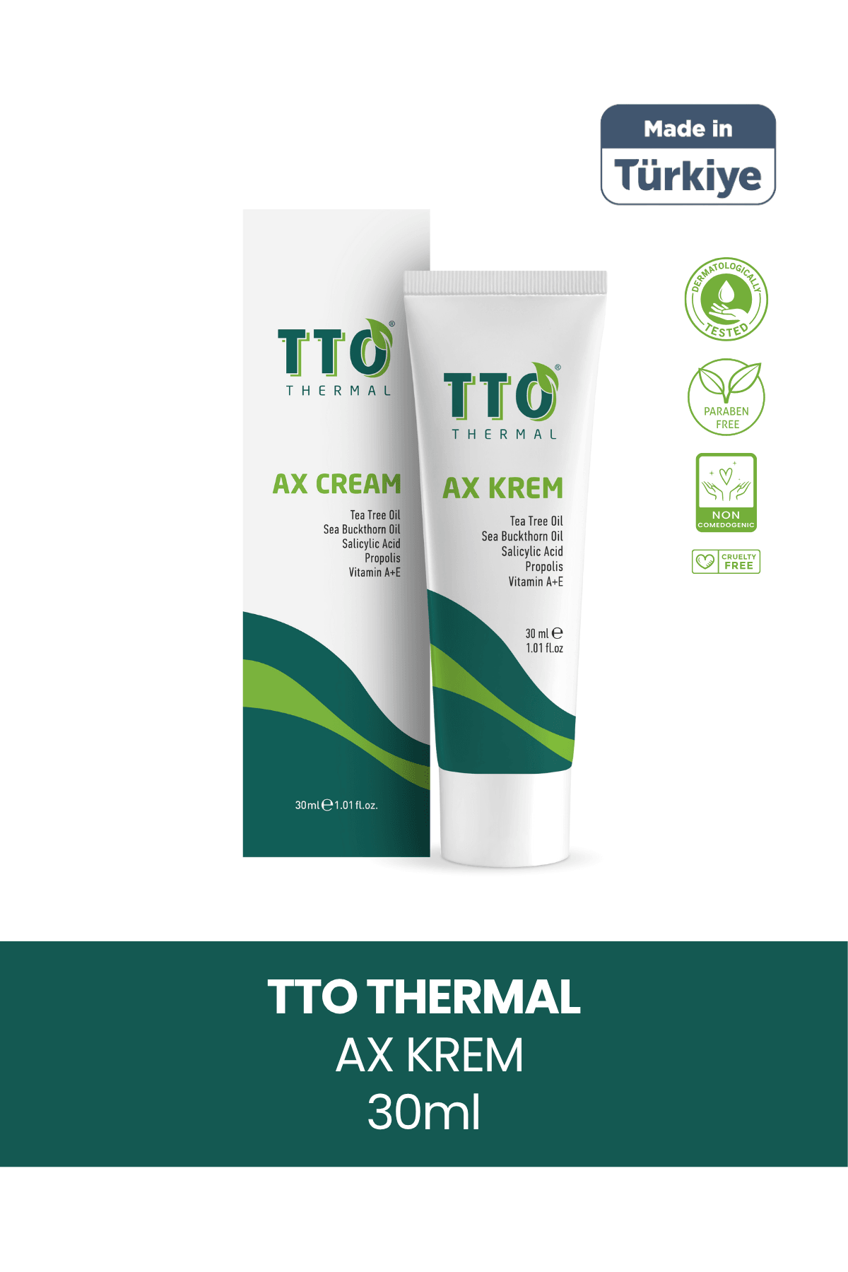TTO AX Akne Krem 30 ml – Çay Ağacı Yağlı