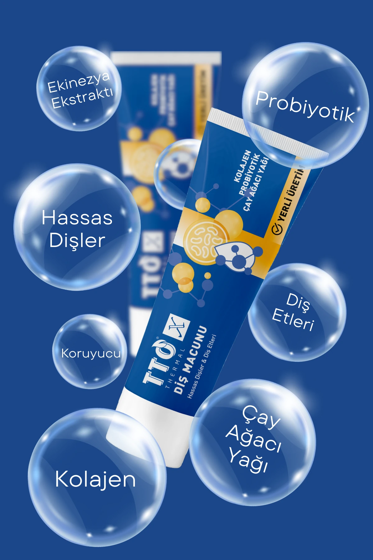 TTO X Probiyotik Diş Macunu – Kolajen & Çay Ağacı Yağlı, Hassas Dişler