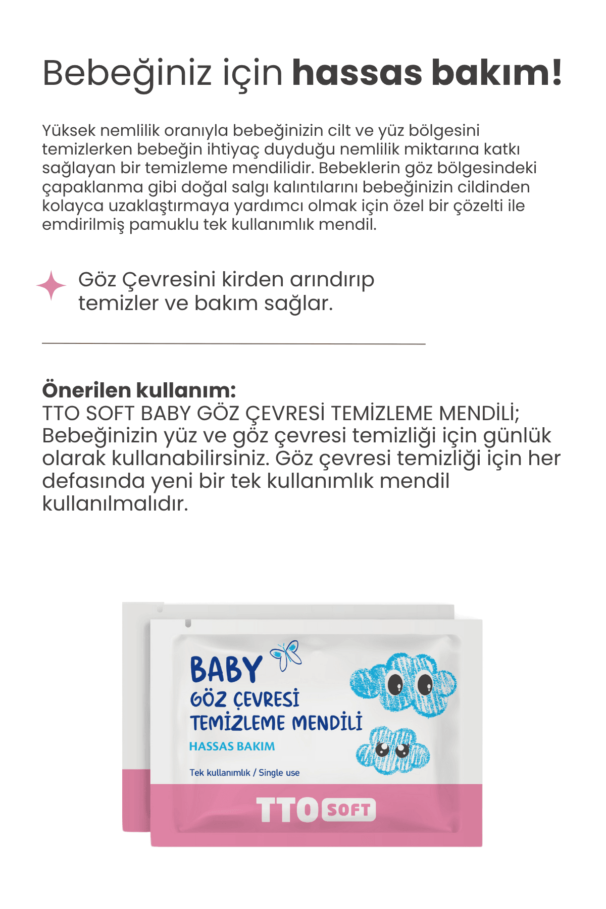 TTO Soft Baby Eye Area Cleansing Wipes (Suitable for Newborns)