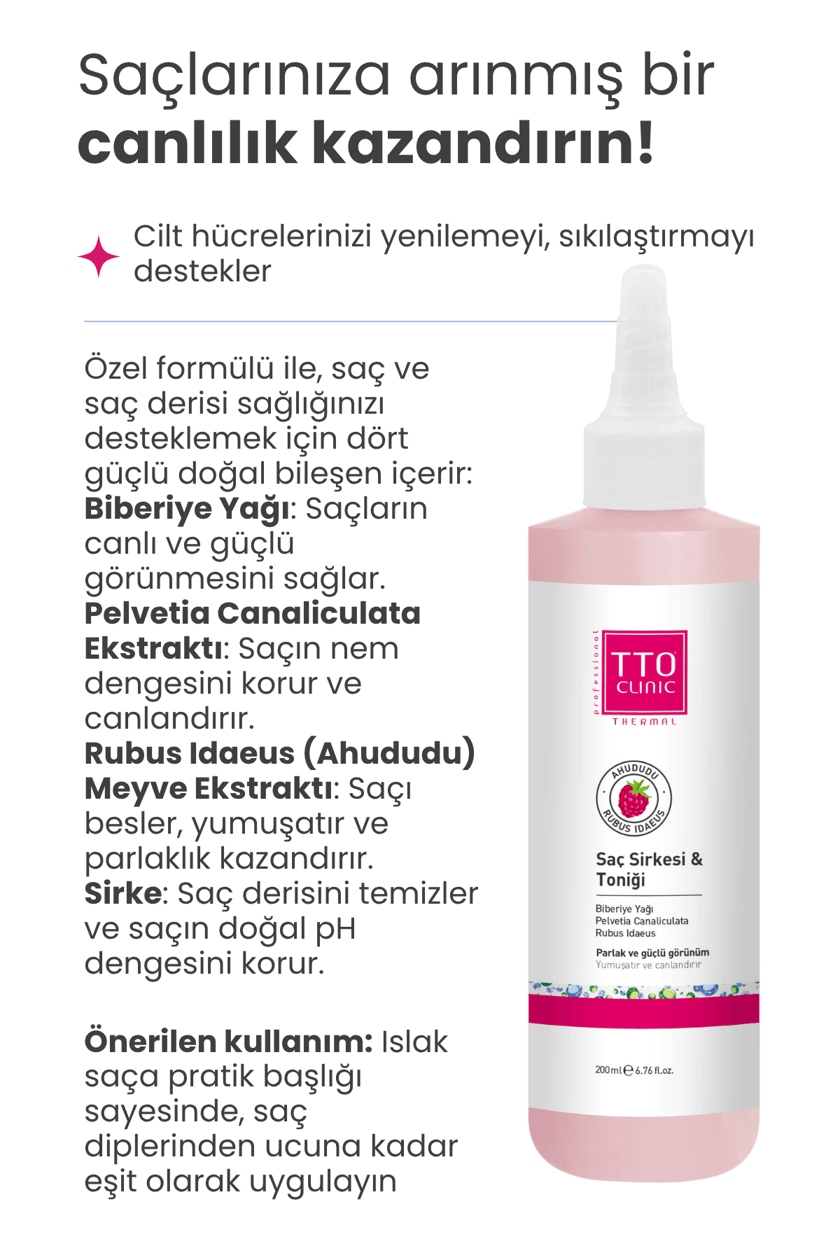 TTO CLINIC Saç Sirkesi & Toniği 200 ML