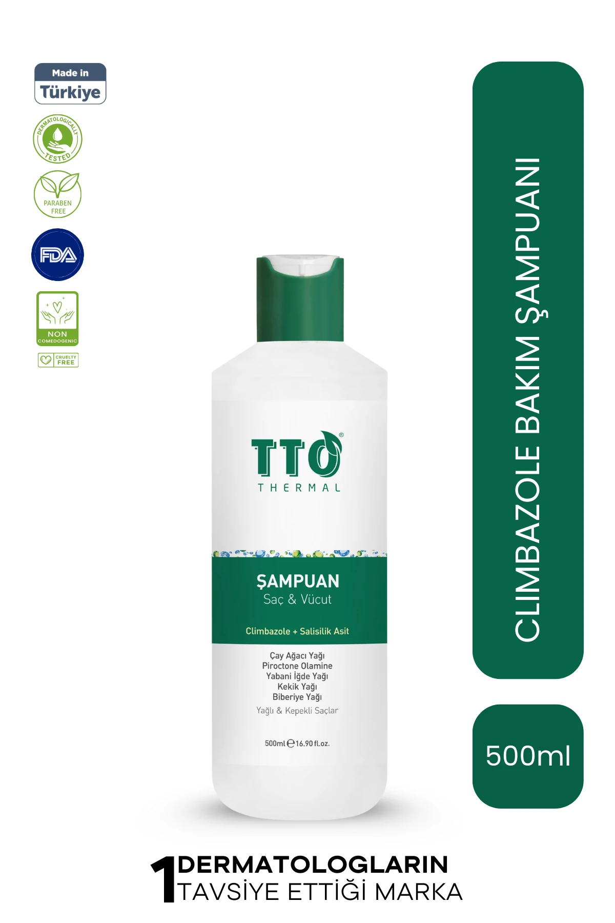 TTO Saç Ve Vücut Şampuanı 500 ml Beyaz (Çay Ağacı Yağı / Tea Tree Oil )