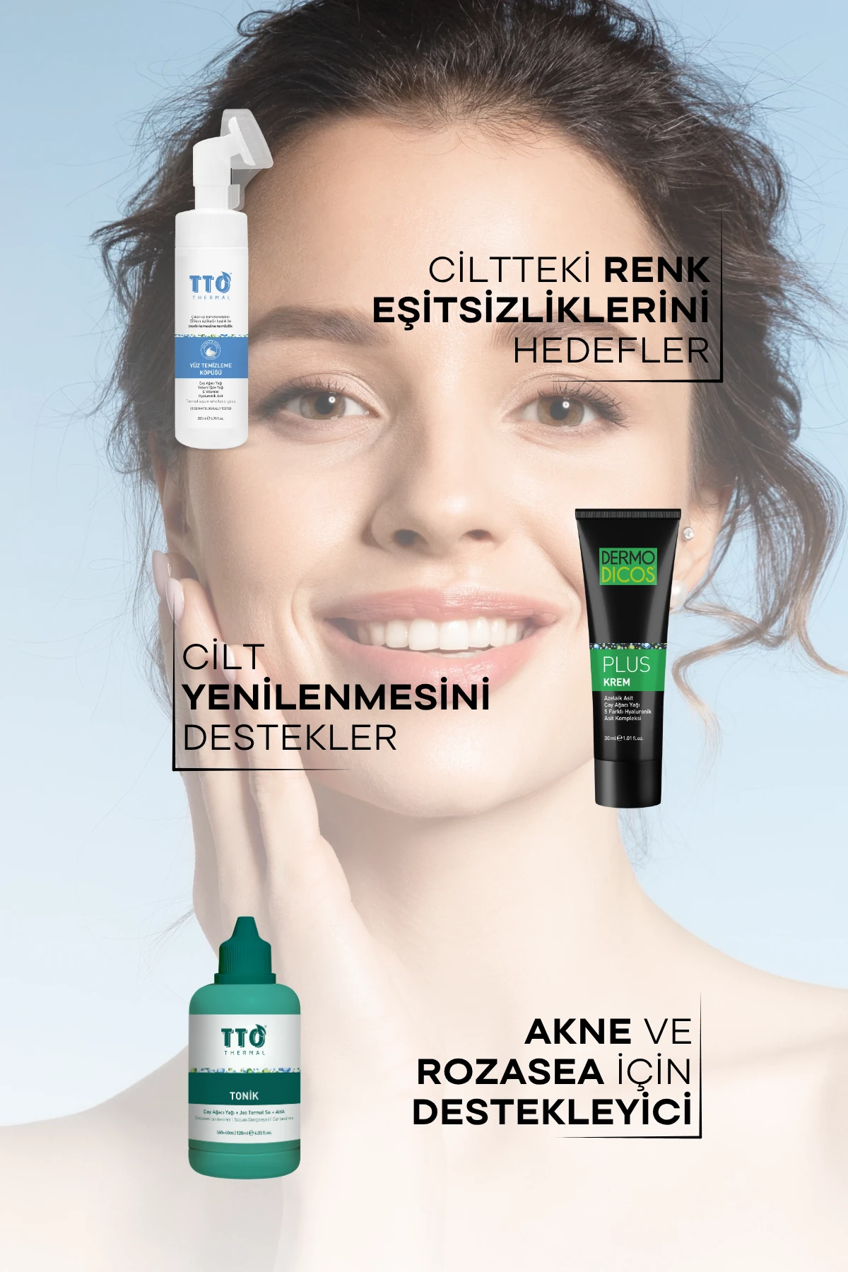 TTO Cilt Bakım Seti - 1 ( Plus, Yüz Temizleme Köpük ,TTO Thermal Tonic)