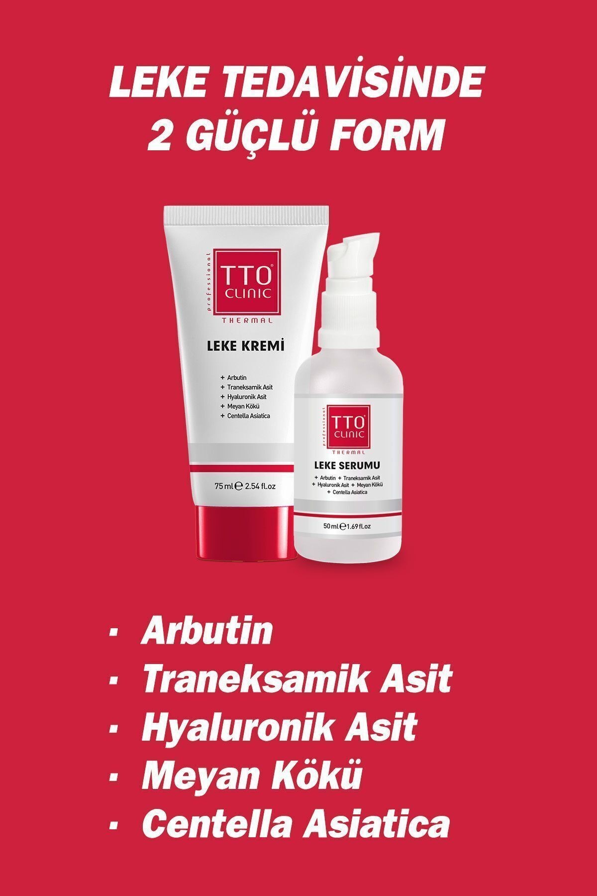 CLINIC LEKE KREMİ 75ML + LEKE SERUMU 50ML