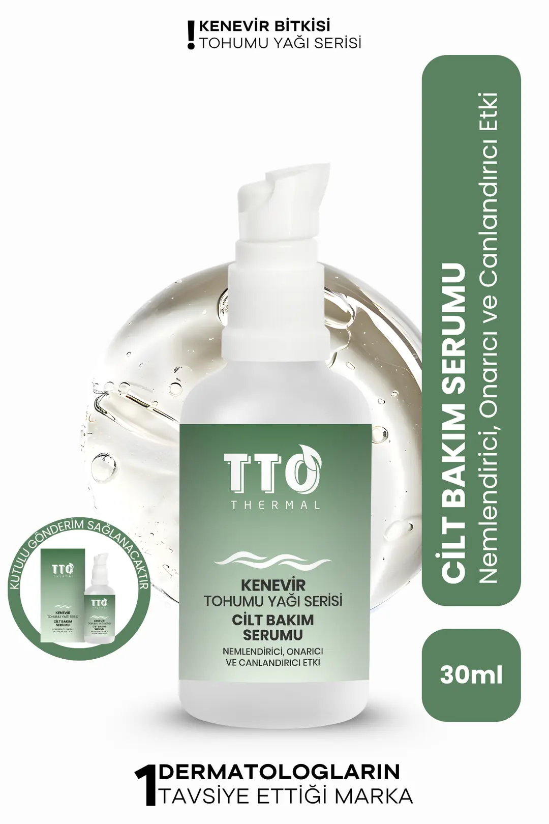 Termal Kenevir Bitkisi Tohumu Yağı Cilt Bakım Serum 50ml