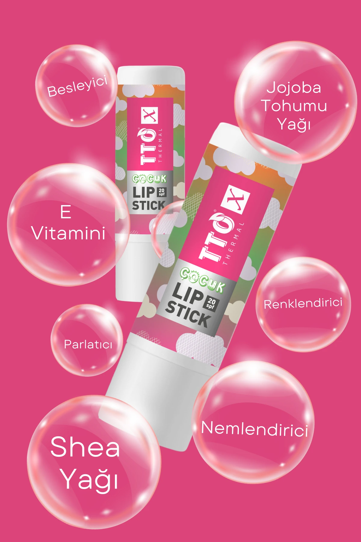 TTO X  Lip Balm – 20 SPF Koruma Çocuklara Özel Dudak Nemlendirici