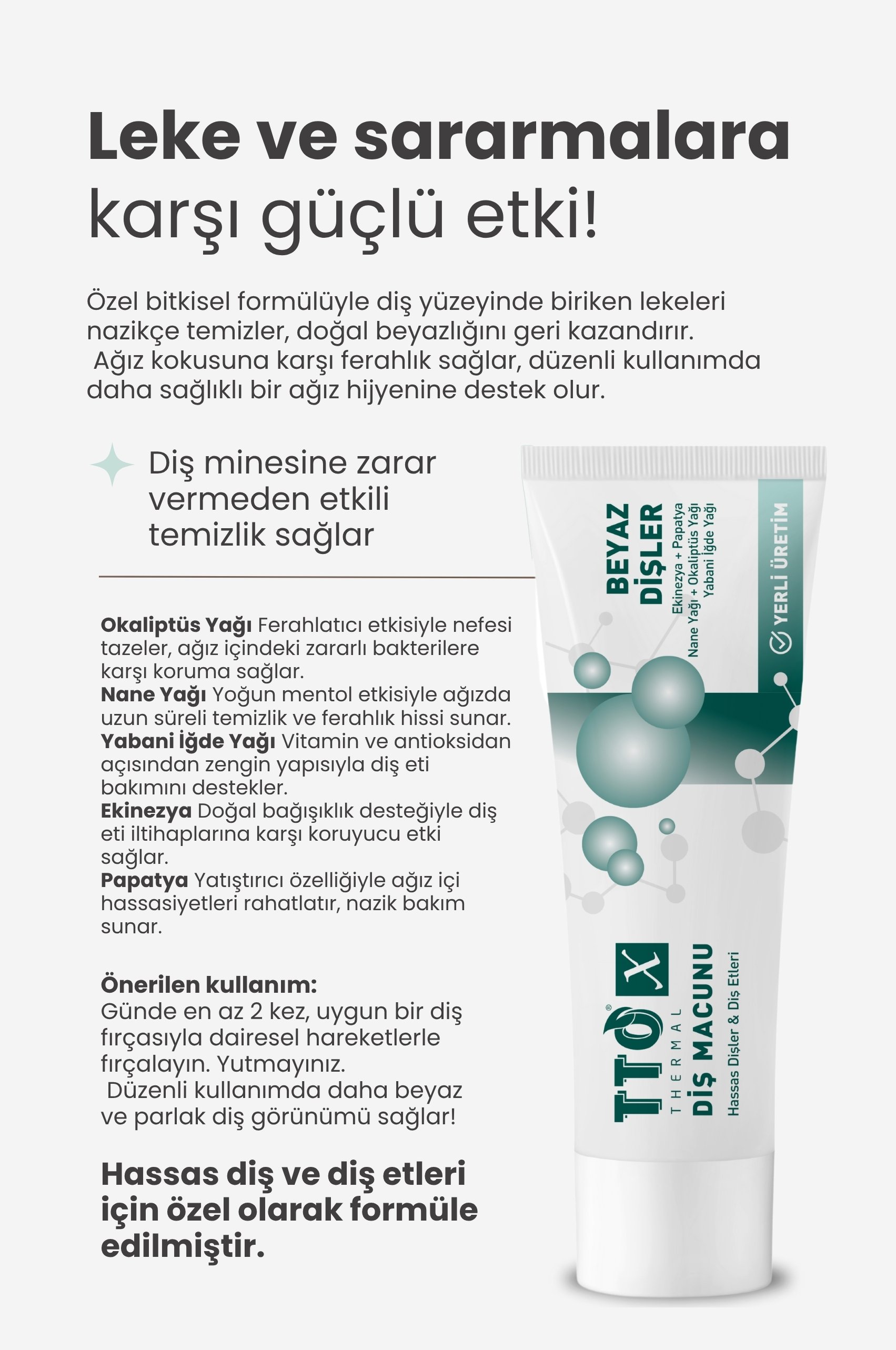 Tto X Hassas Dişler Ve Diş Etleri İçin Beyazlatıcı Diş Macunu