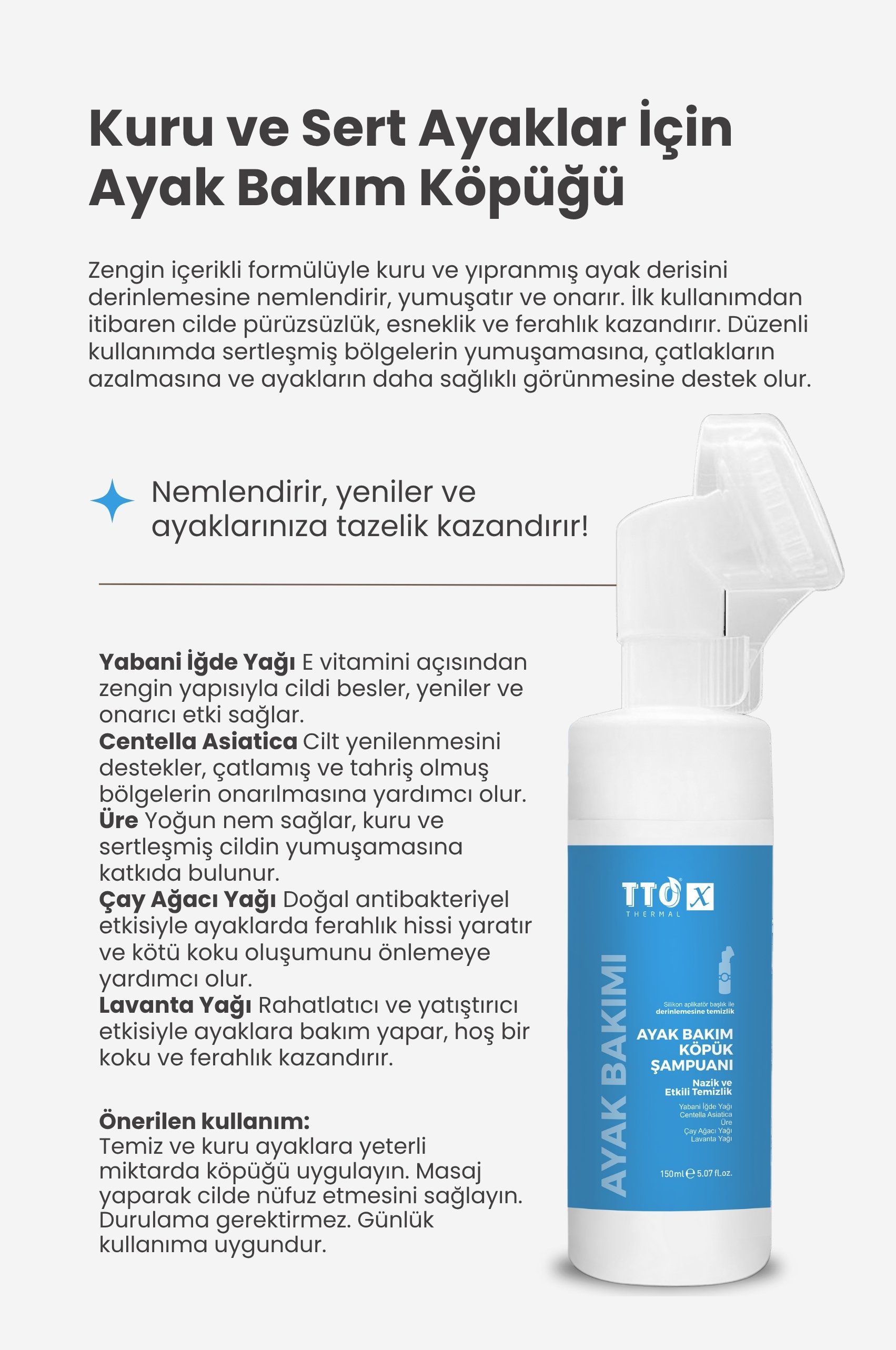 TTO-X Ayak Bakım Köpük Şampuanı