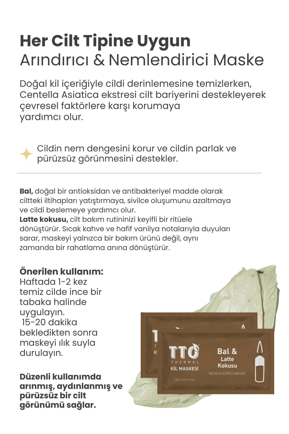 TTO THERMAL KİL MASKESİ BAL&LATTE KOKUSU 