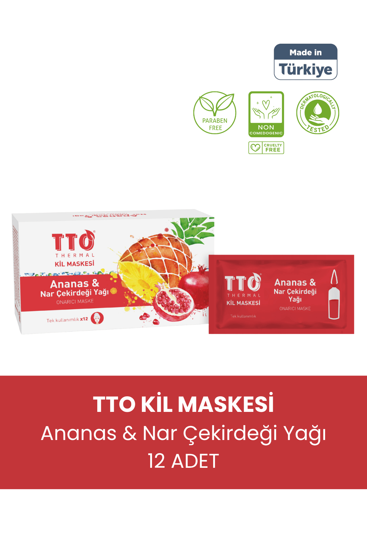 TTO THERMAL Ananas Ve Nar Çekirdeği Yağ İçeren Kil Maskesi
