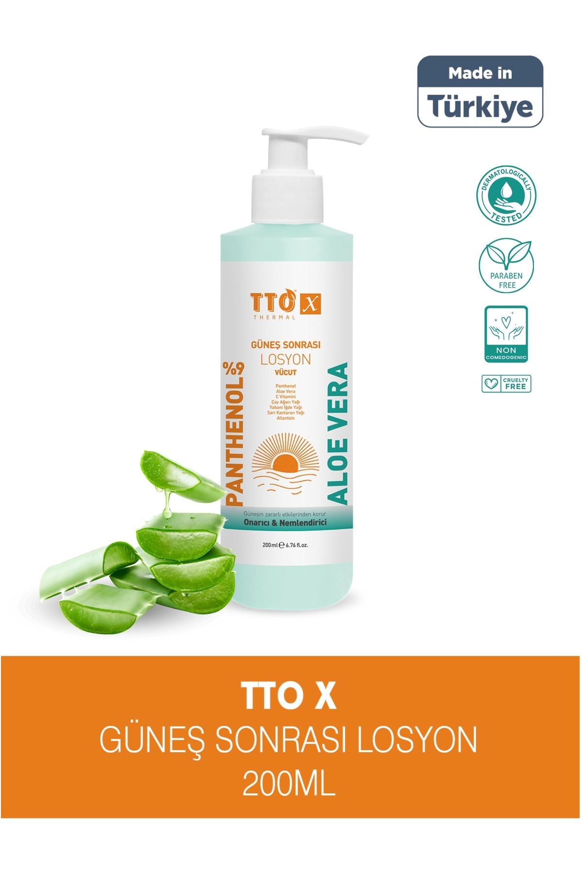X Aloe Vera Losyon Güneş Sonrası Bakım, Nemlendirici, Ferahlatıcı, Yatıştırıcı 200 ml