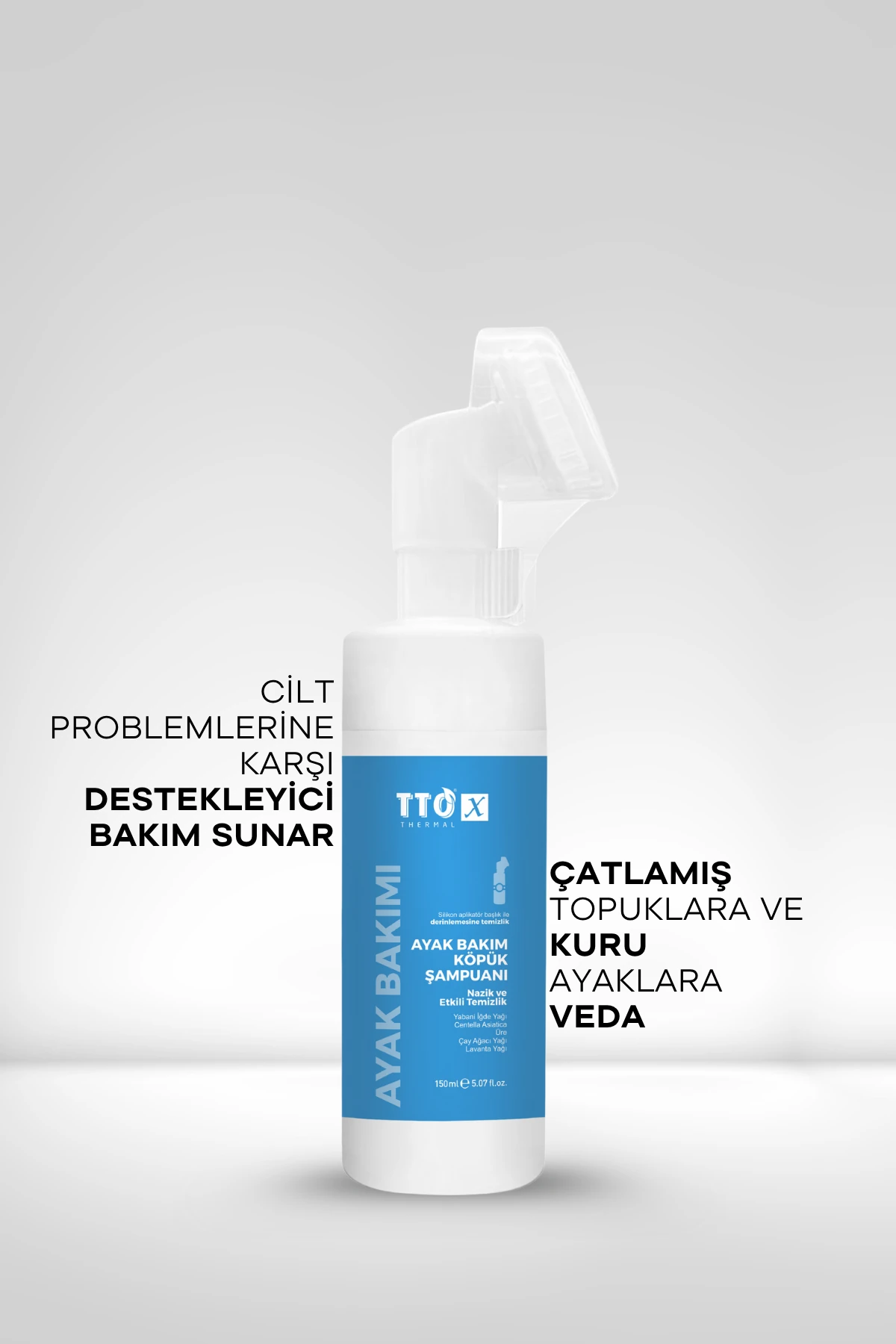 TTO-X Ayak Bakım Köpük Şampuanı 150 ml – Arındırıcı, Ferahlatıcı ve Antibakteriyel Ayak Bakımı