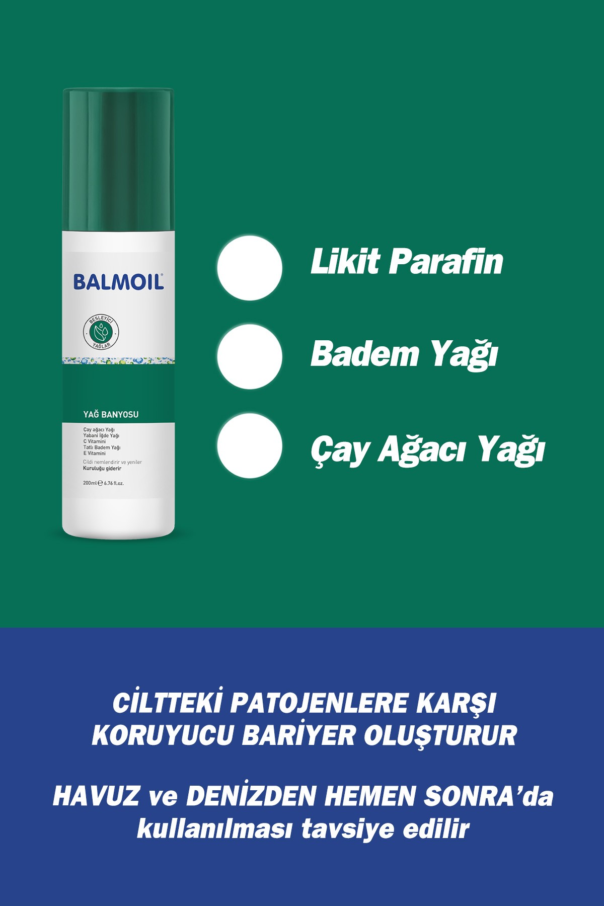 Balmoıl Tıbbi Yağ Banyosu 200 ml (ÇAY AĞACI YAĞI / TEA TREE OIL)