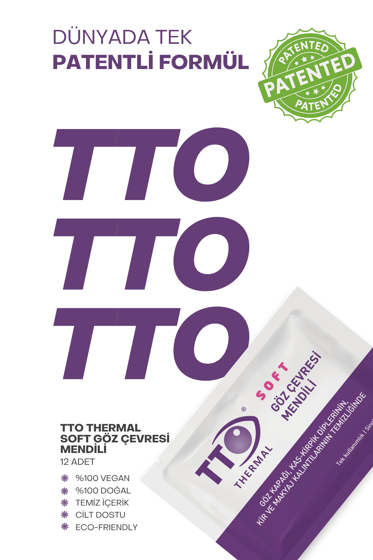 TTO Soft Göz Mendili 12 Li  (Çay Ağacı Yağı / Tea Tree Oil )