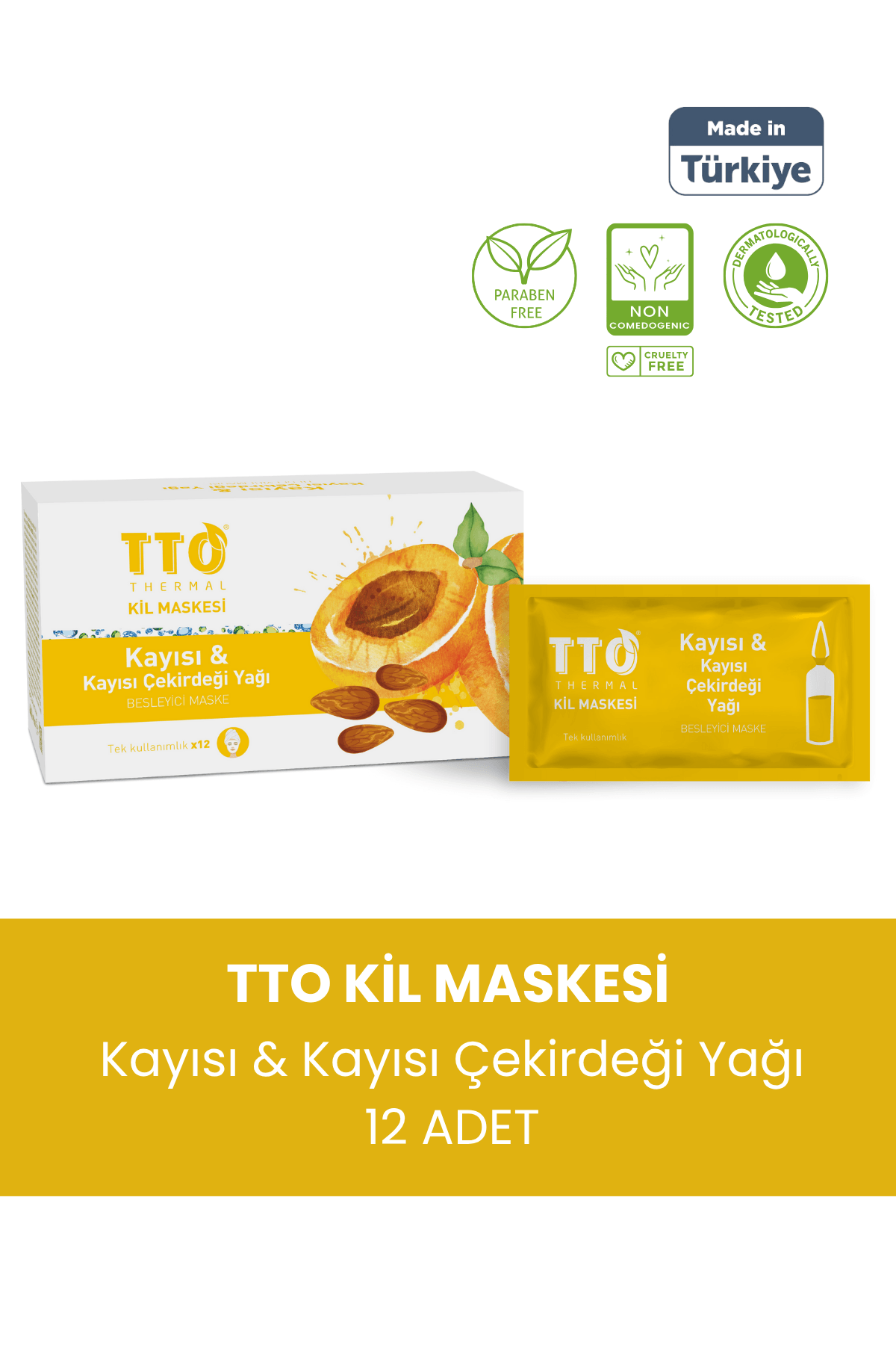 TTO THERMAL KİL MASKESİ  Kayısı & Kayısı Çekirdeği Yağı 
