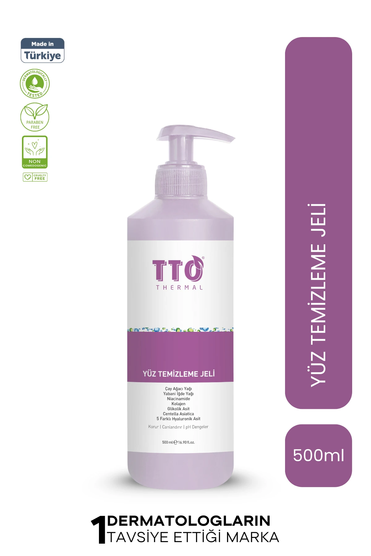 TTO Yüz Temizleme Jeli 500 ml – Çay Ağacı Yağlı Derin Temizlik ve Arındırıcı Cilt Bakımı