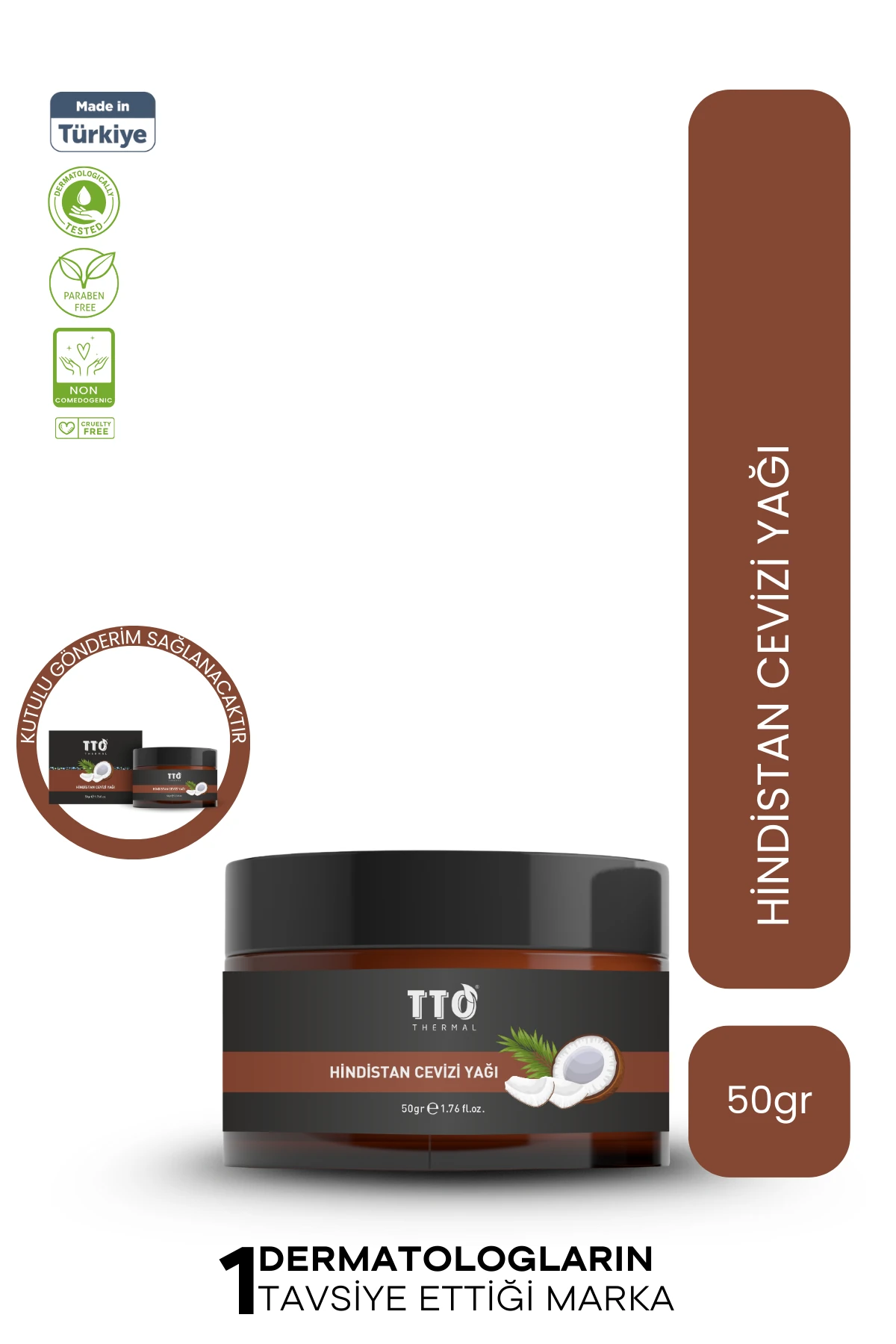 TTO Hindistan Cevizi Yağı 50 ml – Nemlendirici ve Besleyici Bakım