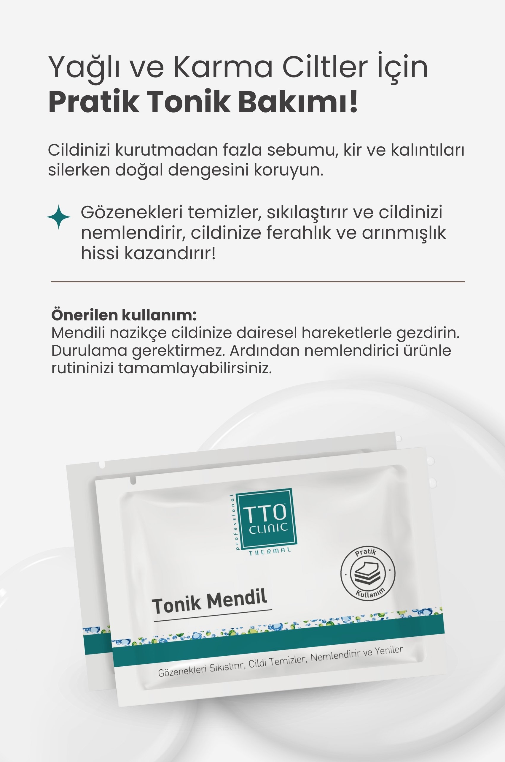 Clınıc Tonik Mendil Pratik Kullanım Çay Ağacı Yağ Yabani Iğde Yağ Aloe Vera