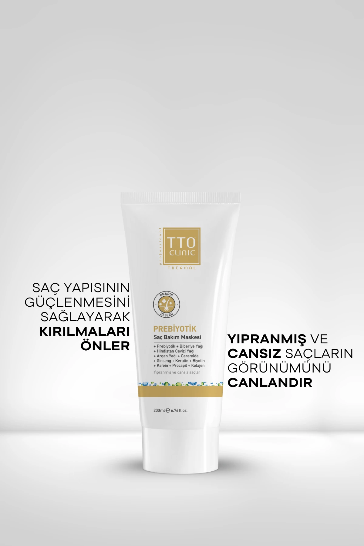TTO X Prebiyotik Saç Bakım Maskesi – Biberiye, Keratin, Argan Yağı, Biyotin