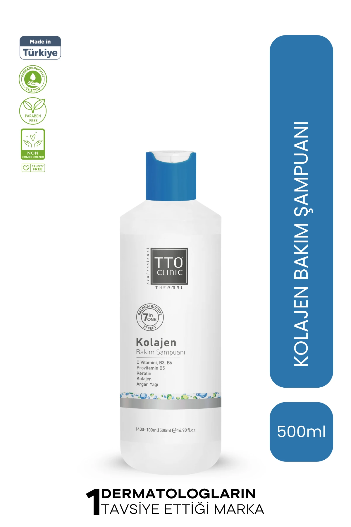 TTO CLINIC Kolajen Bakım Ve Hacim Şampuanı 500 ml - Besleyici ve Onarıcı