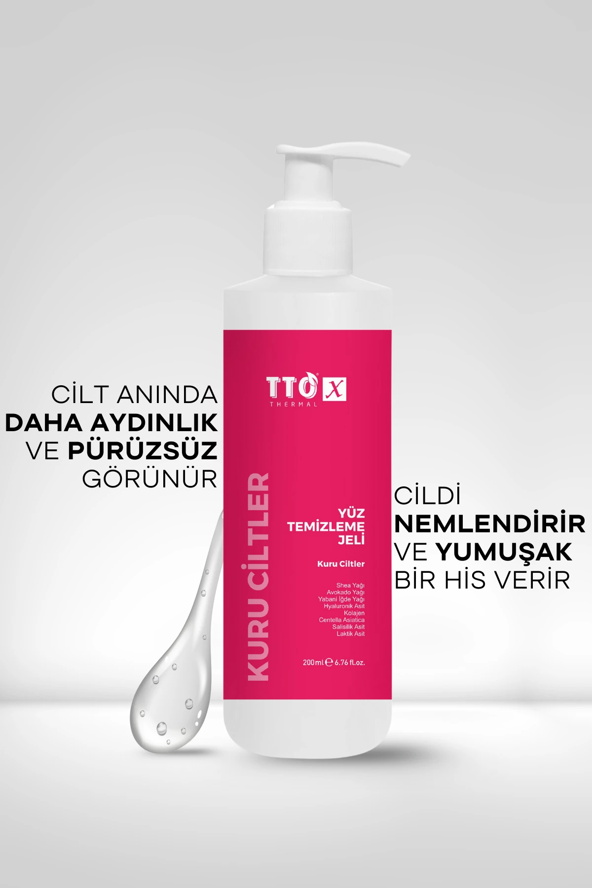 TTO-X Kuru Ciltlere Özel Yüz Köpüğü 200 ml – Nemlendirici, Yatıştırıcı ve Hassas Cilt Bakımı