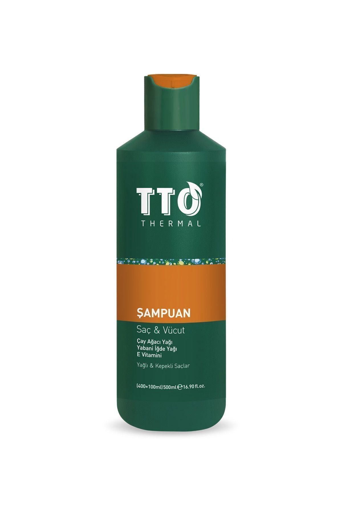 TTO Saç Ve Vücut Şampuanı 500 ml Yeşil Kepek Kaşıntı Pullanma (Çay Ağacı Yağı / Tea Tree Oıl)