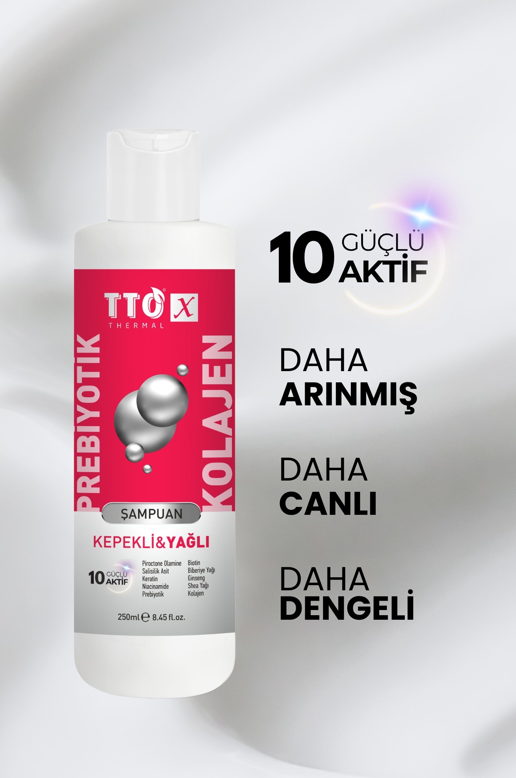 TTO-X Prebiyotik & Kolajen Kepekli ve Yağlı Saçlar Şampuan 250ml