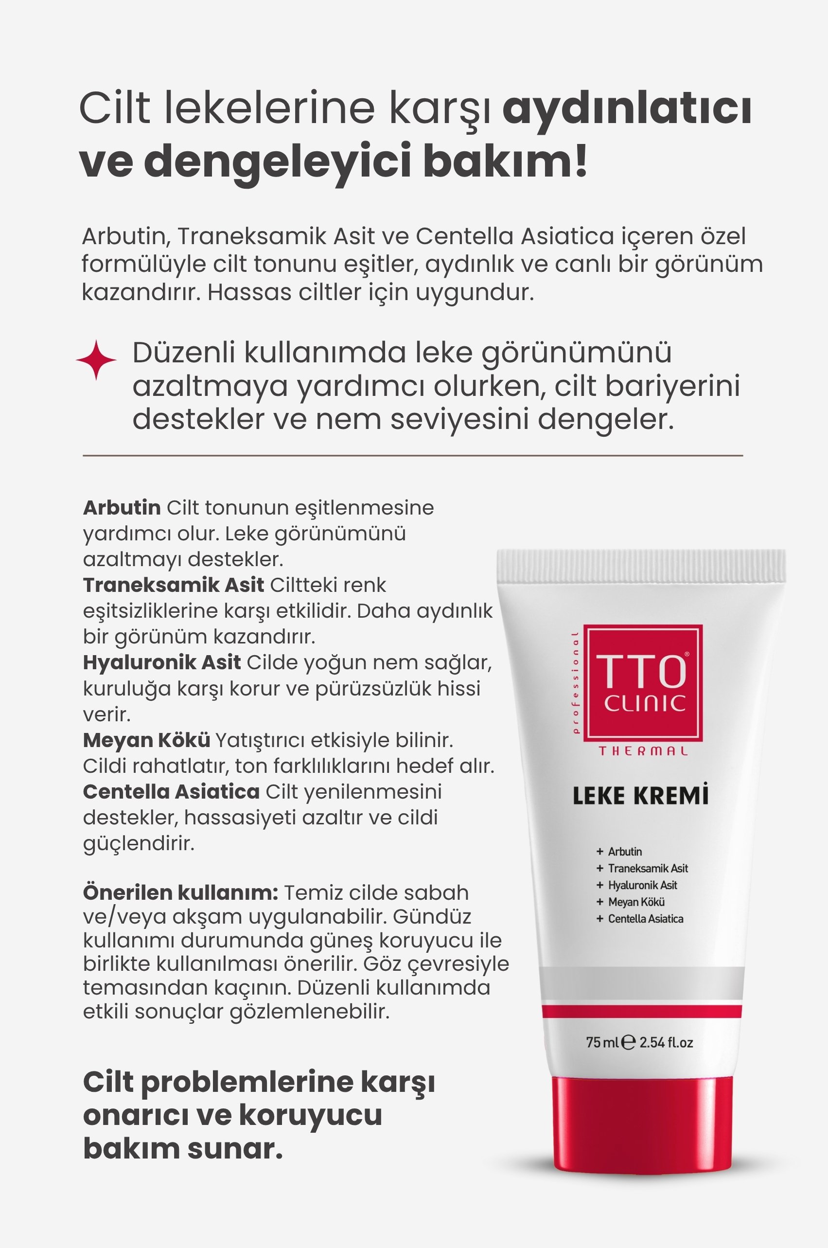 TTO CLINIC Leke Kremi 75 ml + Dermodicos Plus Krem 30 ml 