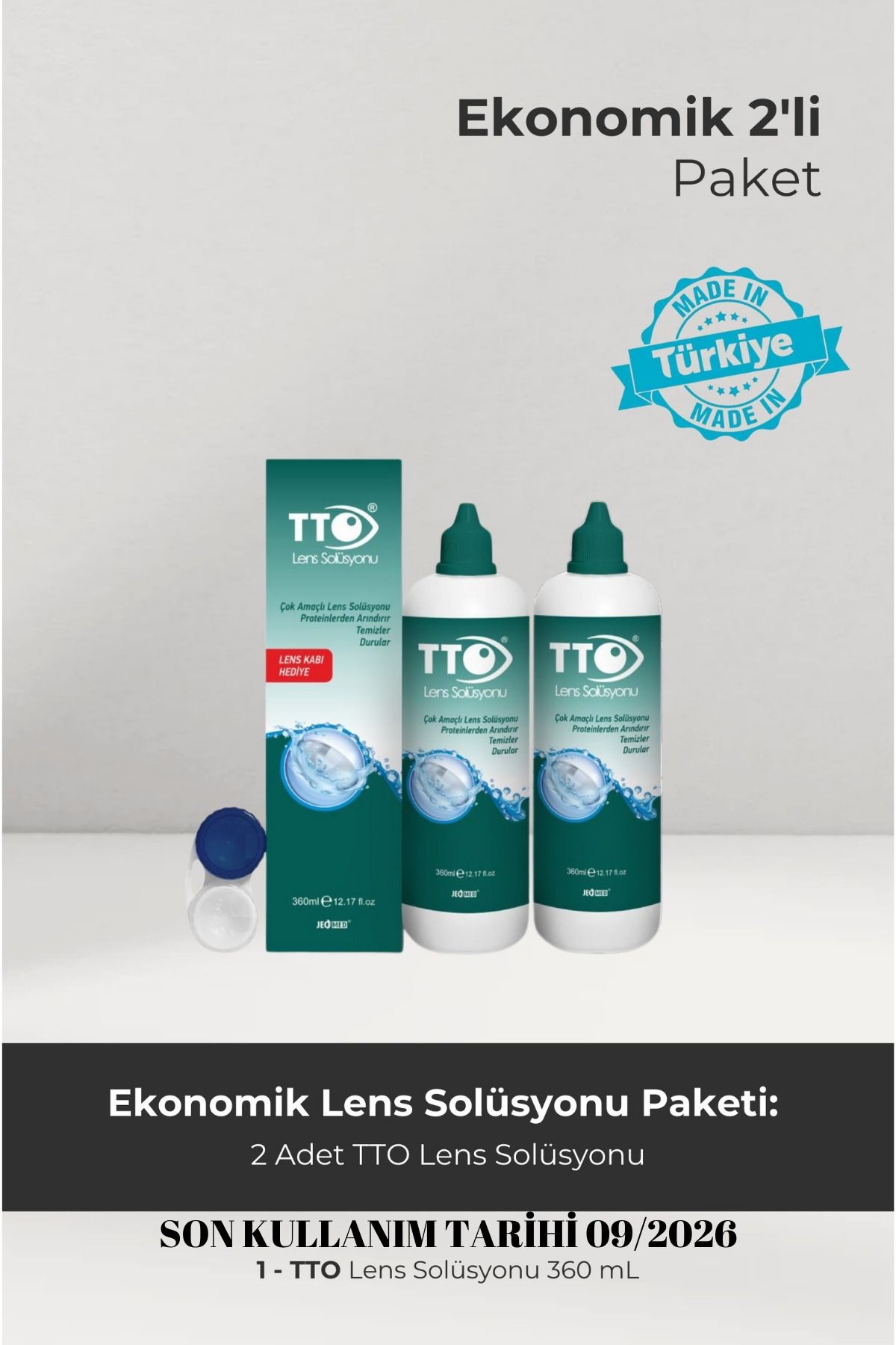 LENS SOLÜSYONU 360 ML 2 ADET SON KULLANIM TARİHİ 9/2026