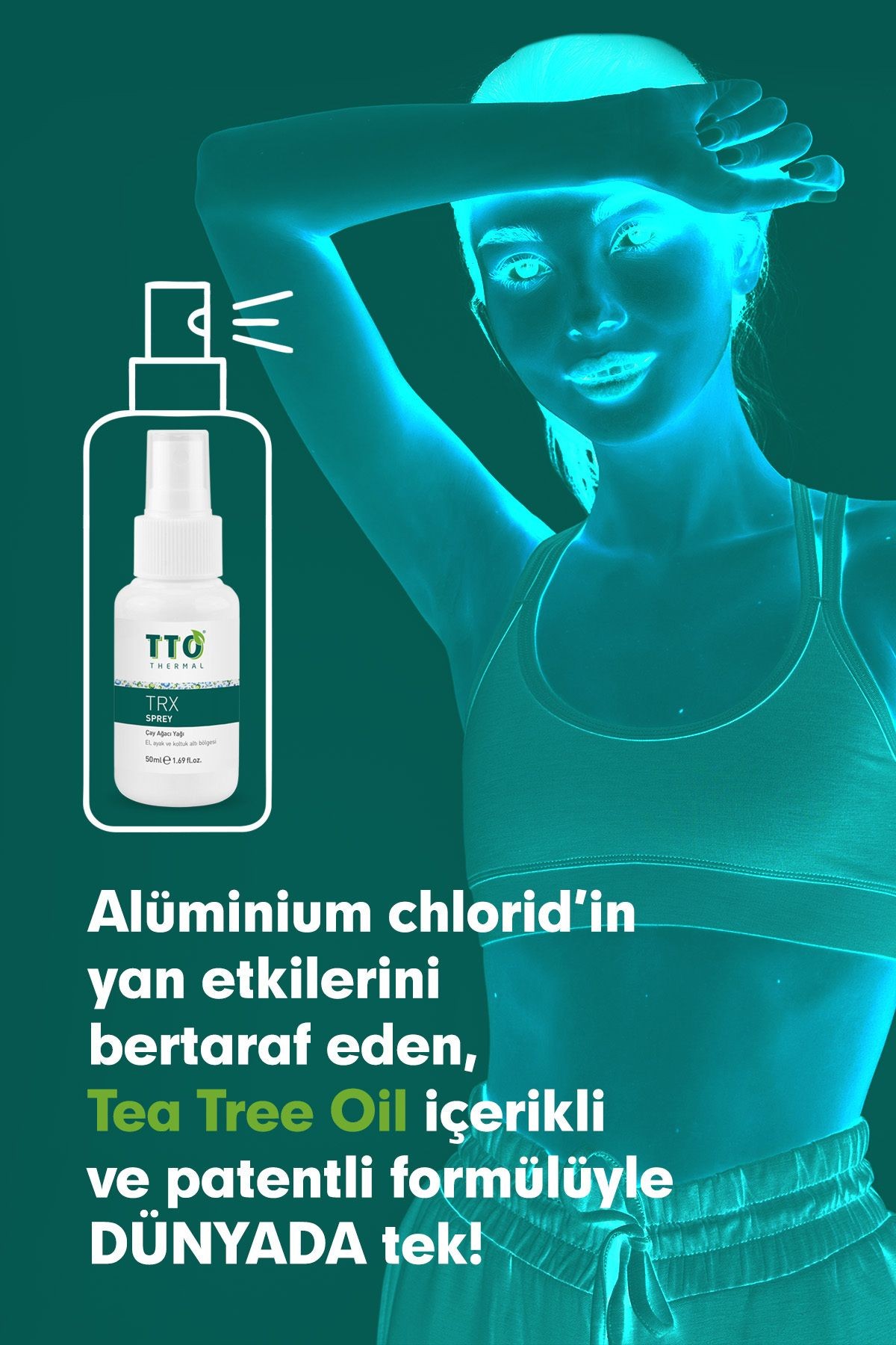 TTO Trx Sprey 50 ml Terleme Önleyici (Çay Ağacı Yağı / Tea Tree Oıl)