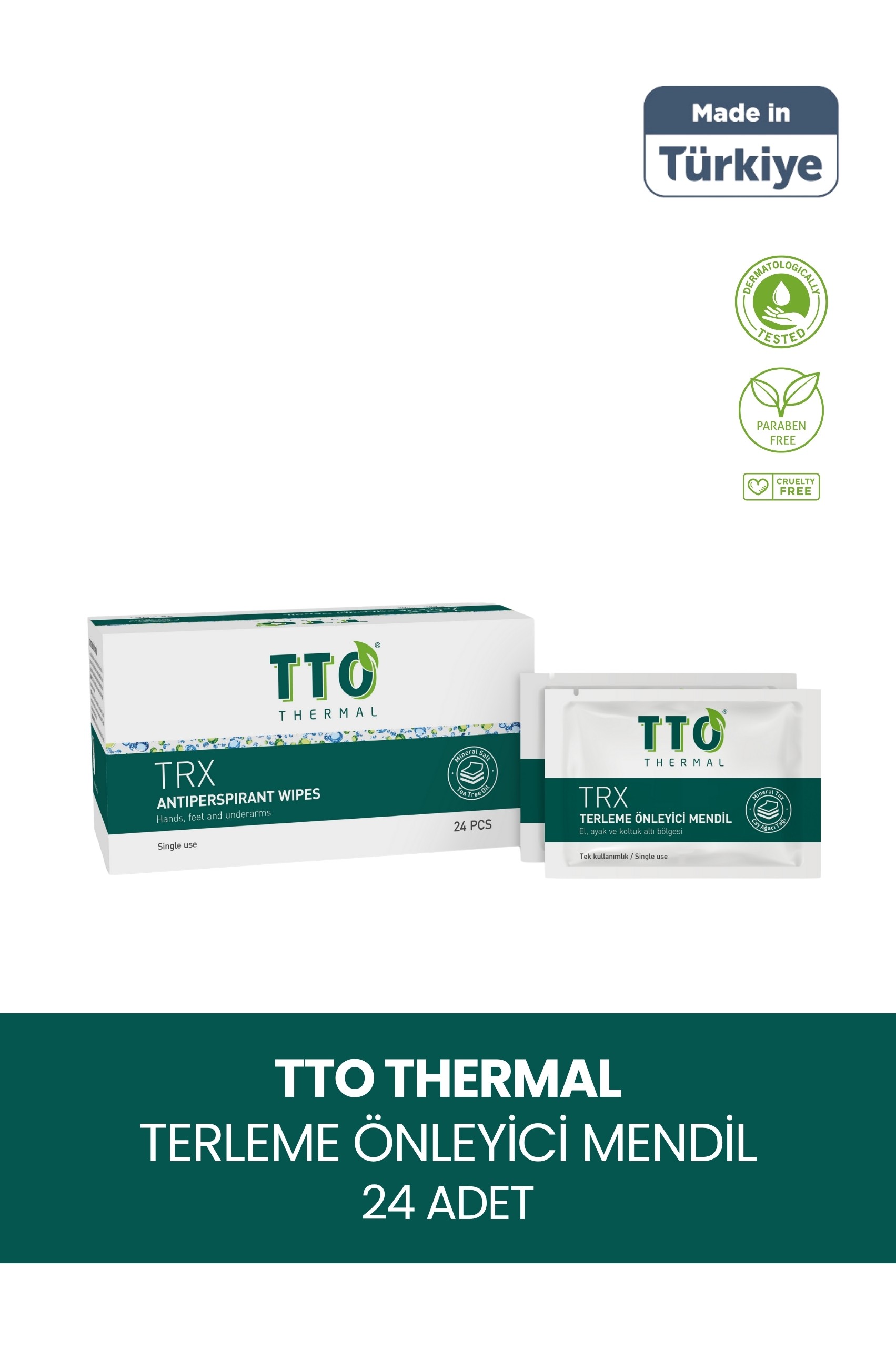 TTO TRX Terleme Önleyici Mendil 24 Adet