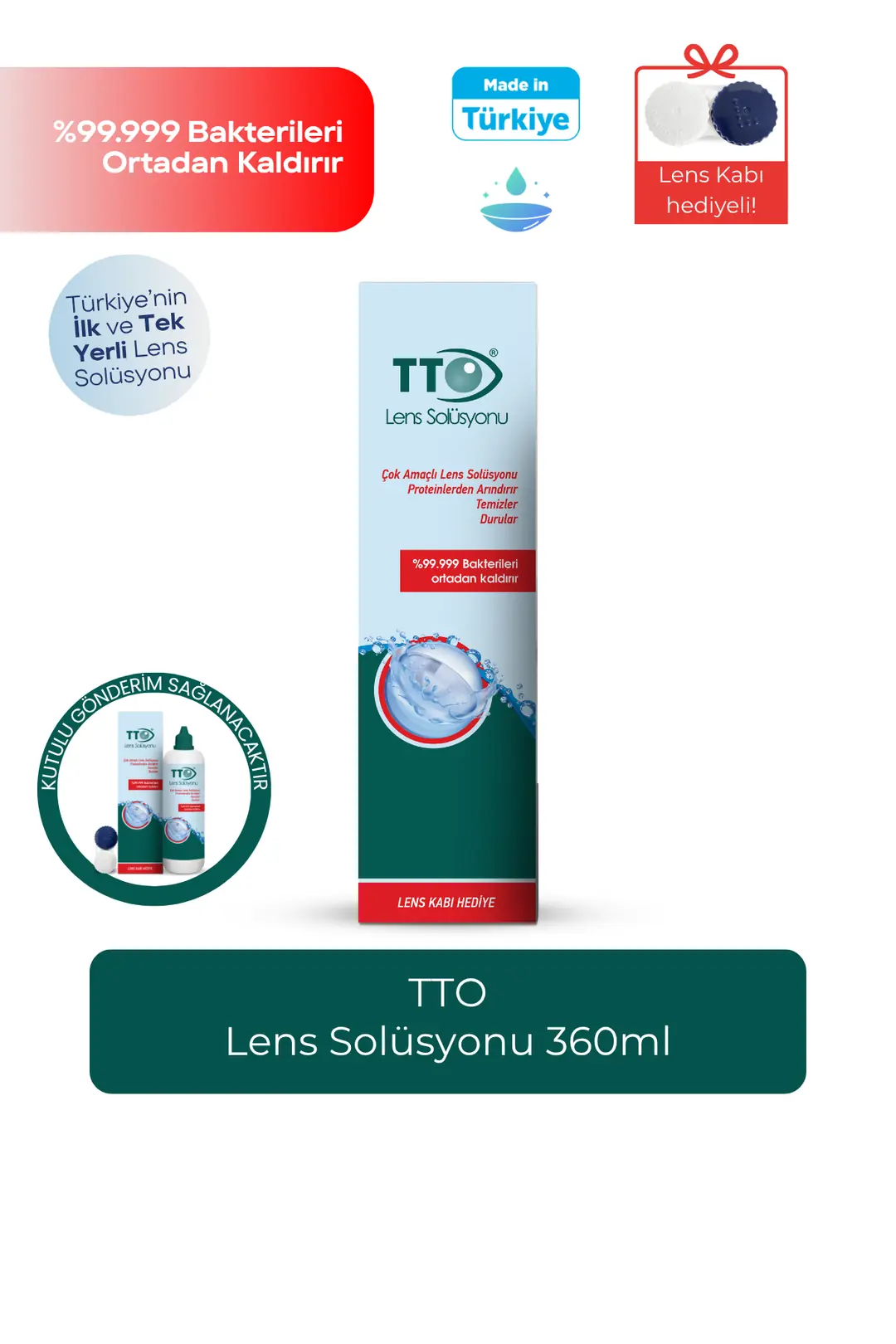 TTO Lens Solüsyonu 360 ml Lens Saklama Kabı Hediyeli