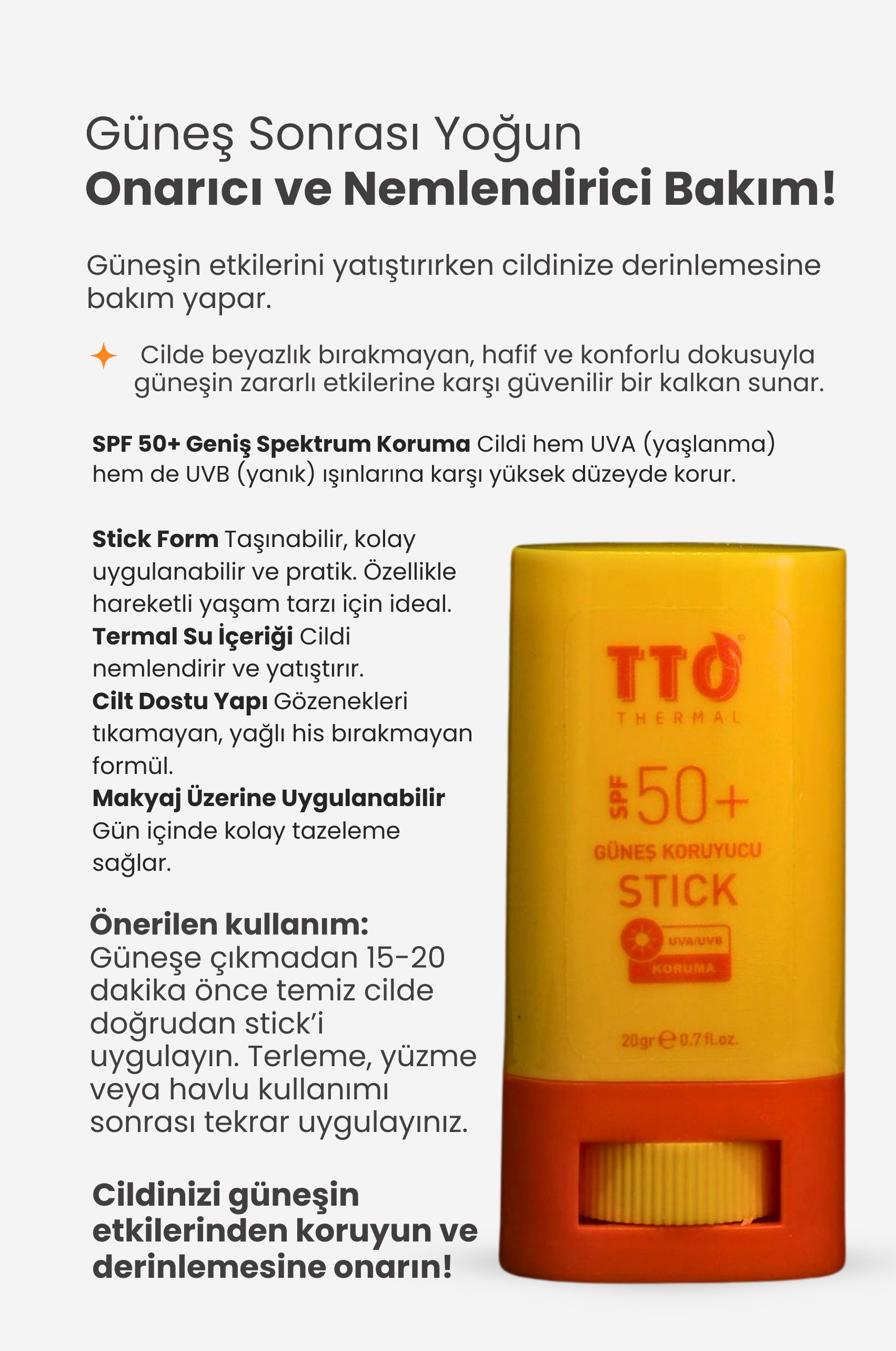 Tto Güneş Koruyucu Stick 50spf Uva Uvb Koruma