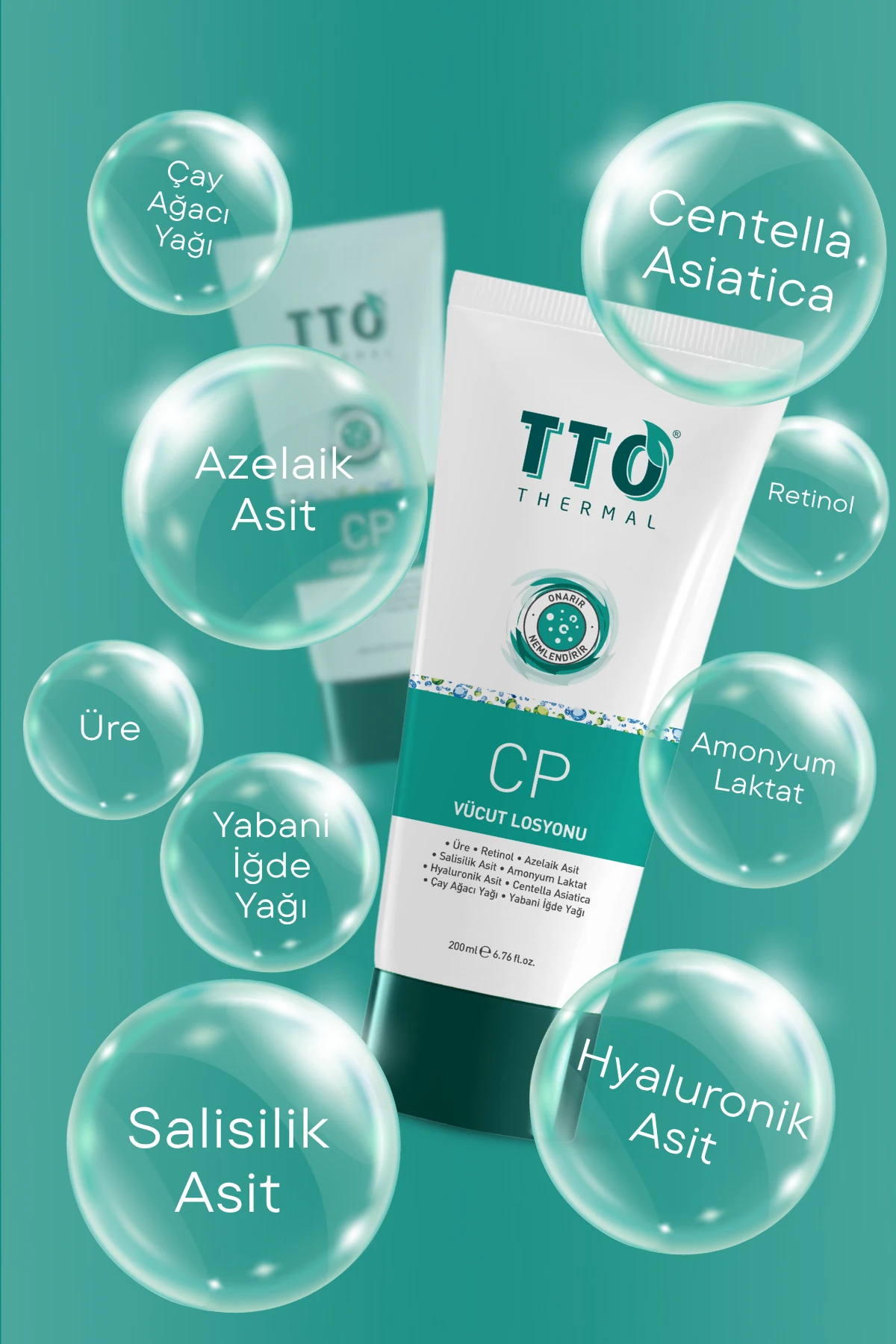 TTO Vücut Losyonu CP 200 ml – Pürüzsüzleştirici, Nemlendirici ve Cilt Yenileyici Bakım Losyonu