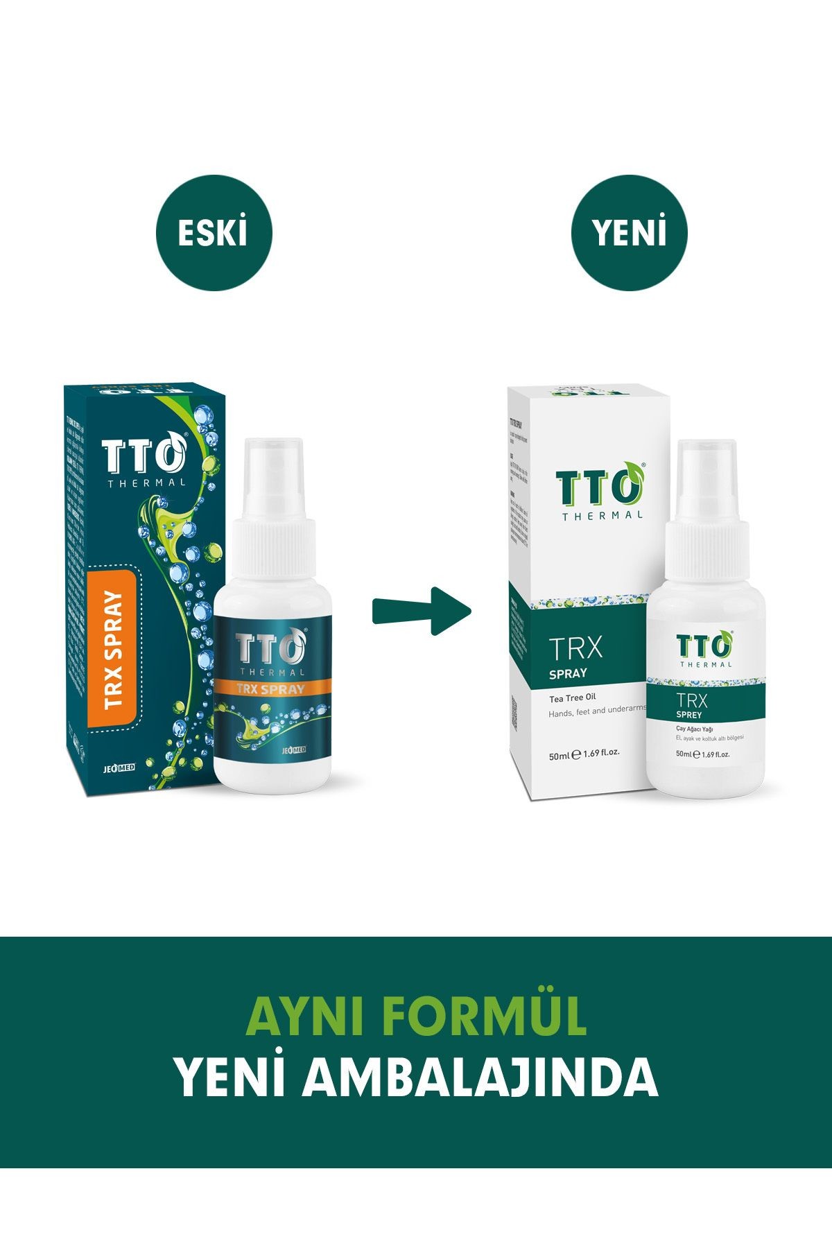 TTO Trx Sprey 50 ml Terleme Önleyici (Çay Ağacı Yağı / Tea Tree Oıl)