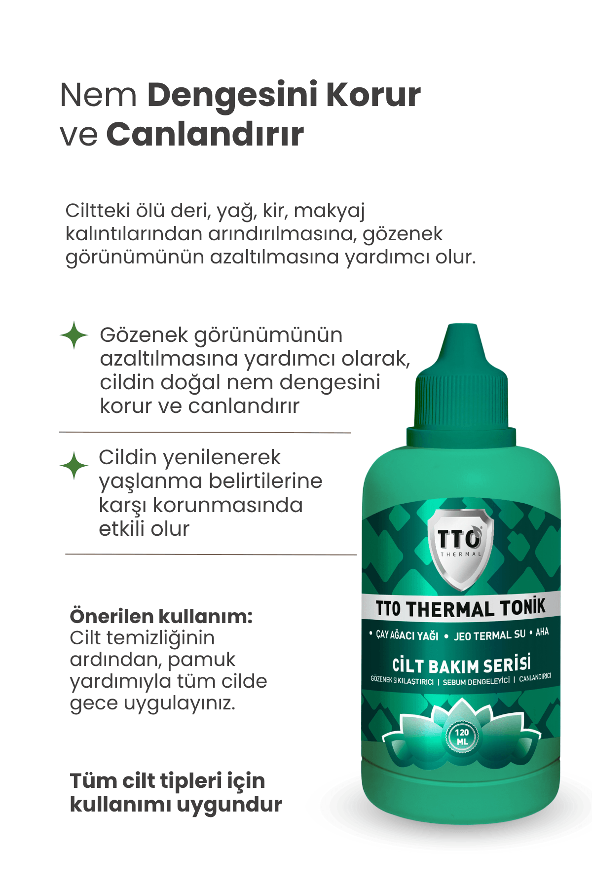 TTO Yüz Toniği 120 Ml Arındırıcı & Gözenek Sıkılaştırıcı (Çay Ağacı Yağı / Tea Tree Oıl)