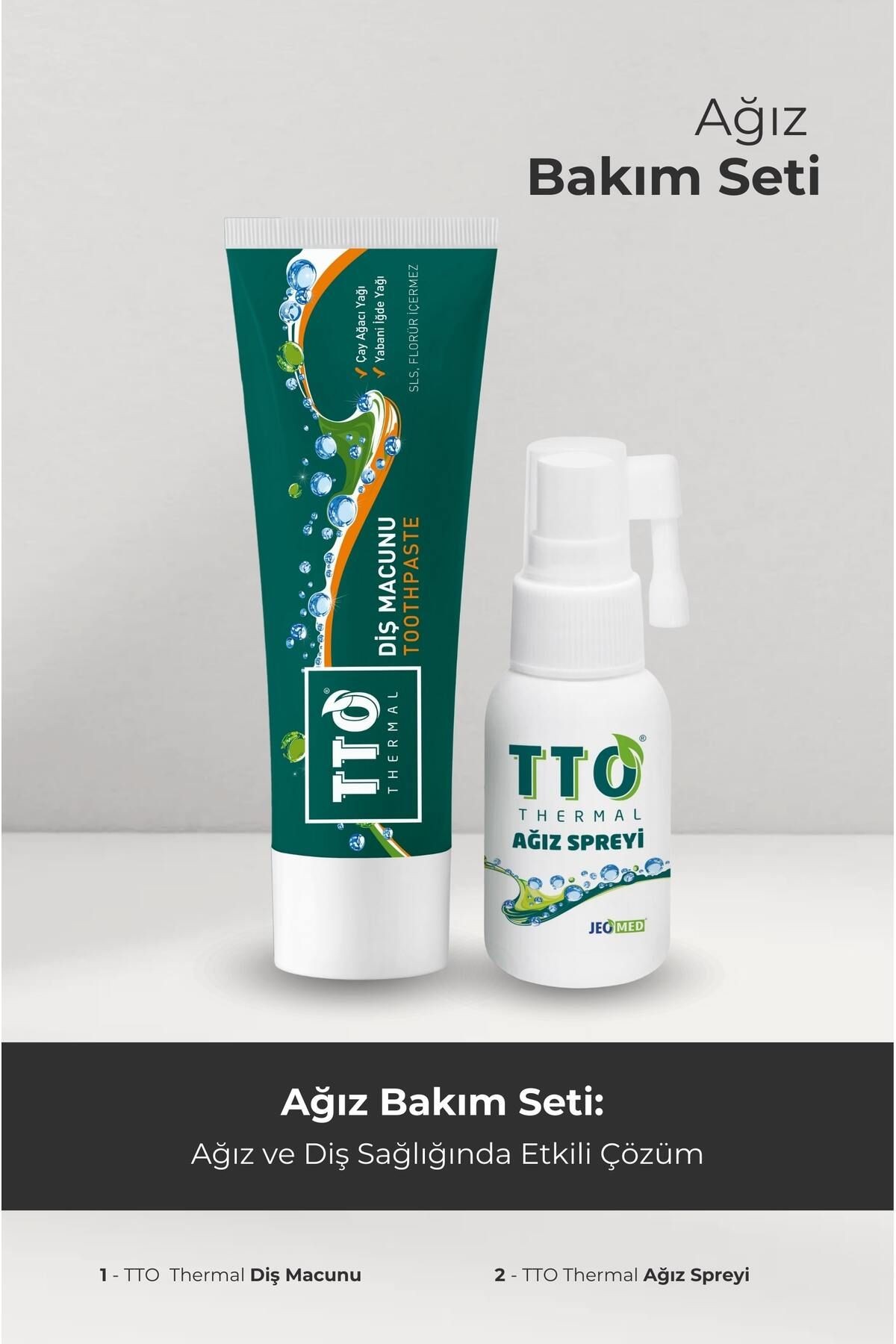 TTO Florürsüz Diş Macunu 75 gr - TTO Ağız Spreyi Hediyeli ( Çay Ağacı Yağı / Tea Tree Oıl)