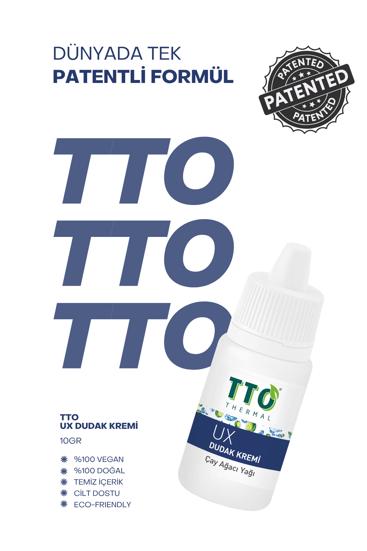 TTO Ux Uçuk Kremi 7 ml 3 ml ( Çay Ağacı Yağı / Tea Tree Oil )