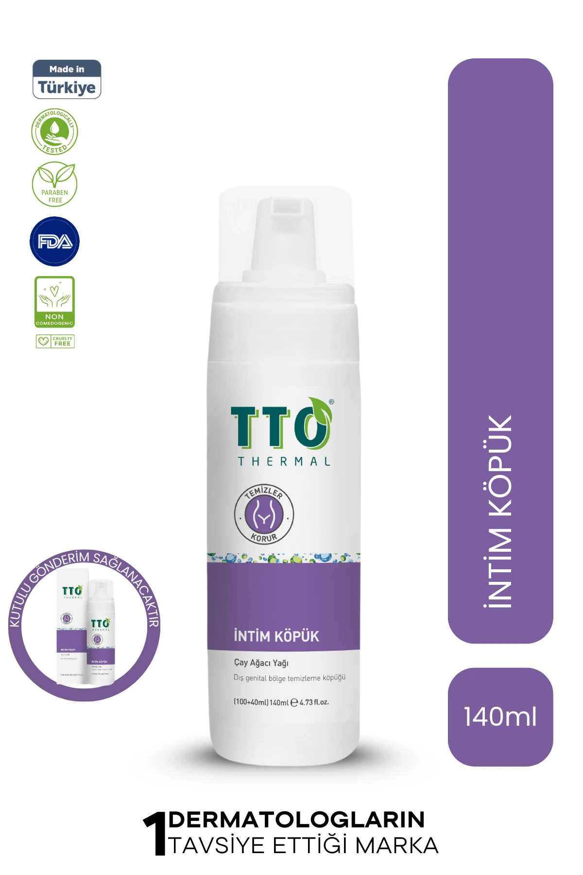 TTO İntim Köpük 140 ml – pH Dengeli, Koruyucu ve Ferahlatıcı Genital Bölge Temizleyici