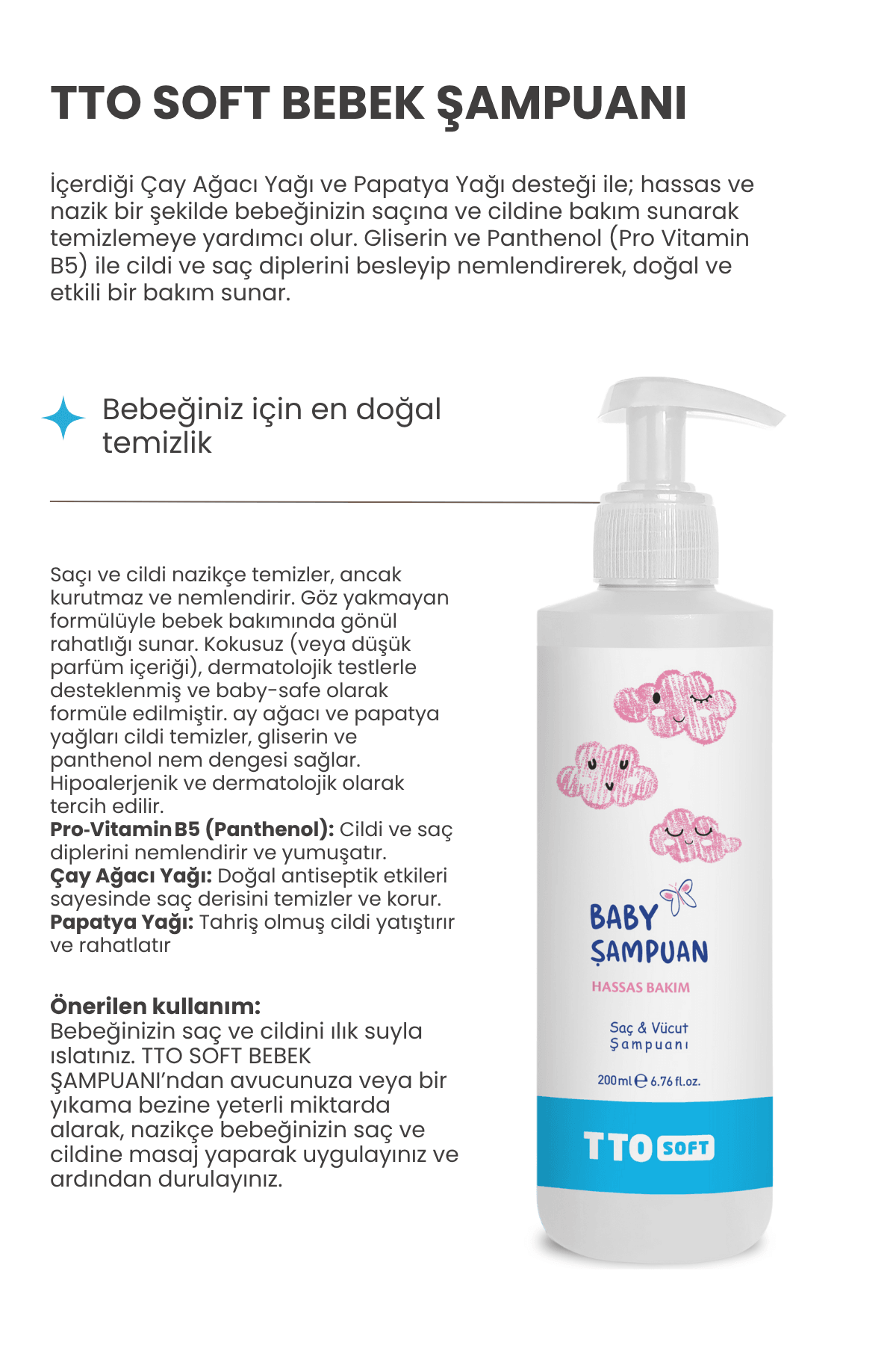 TTO Soft Bebek Şampuanı 200 ML