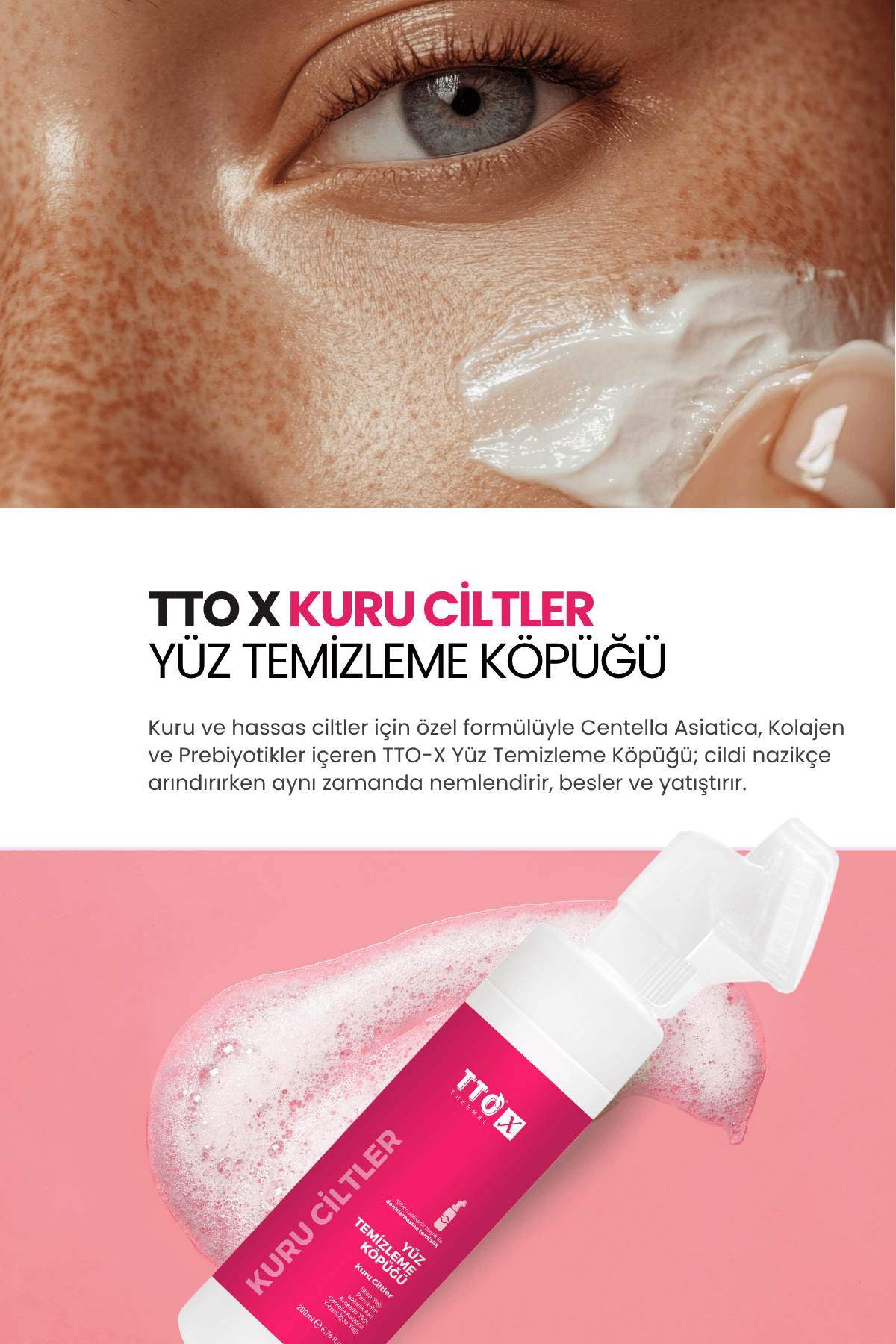 TTO X Kuru Ciltlere Özel Çay Ağacı Içeren Aplikatörlü Yüz Köpüğü (LANSMANA ÖZEL FİYAT)