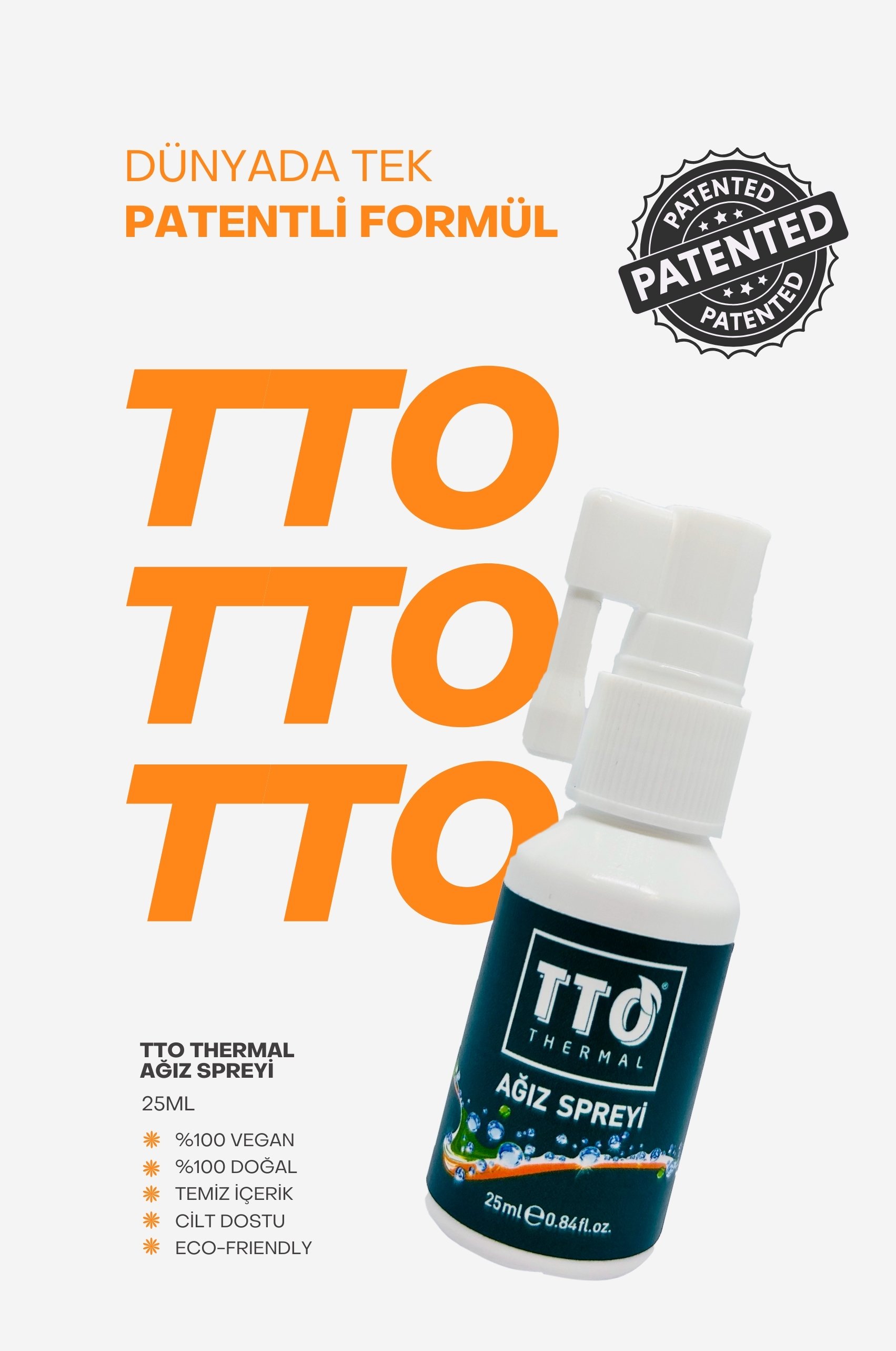 Tto Ağız (ORAL) Sprey 25 ml Ağız Kokusu, Yarası Ve Boğaz Yanmasında (ÇAY AĞACI YAĞI / TEA TREE OIL)