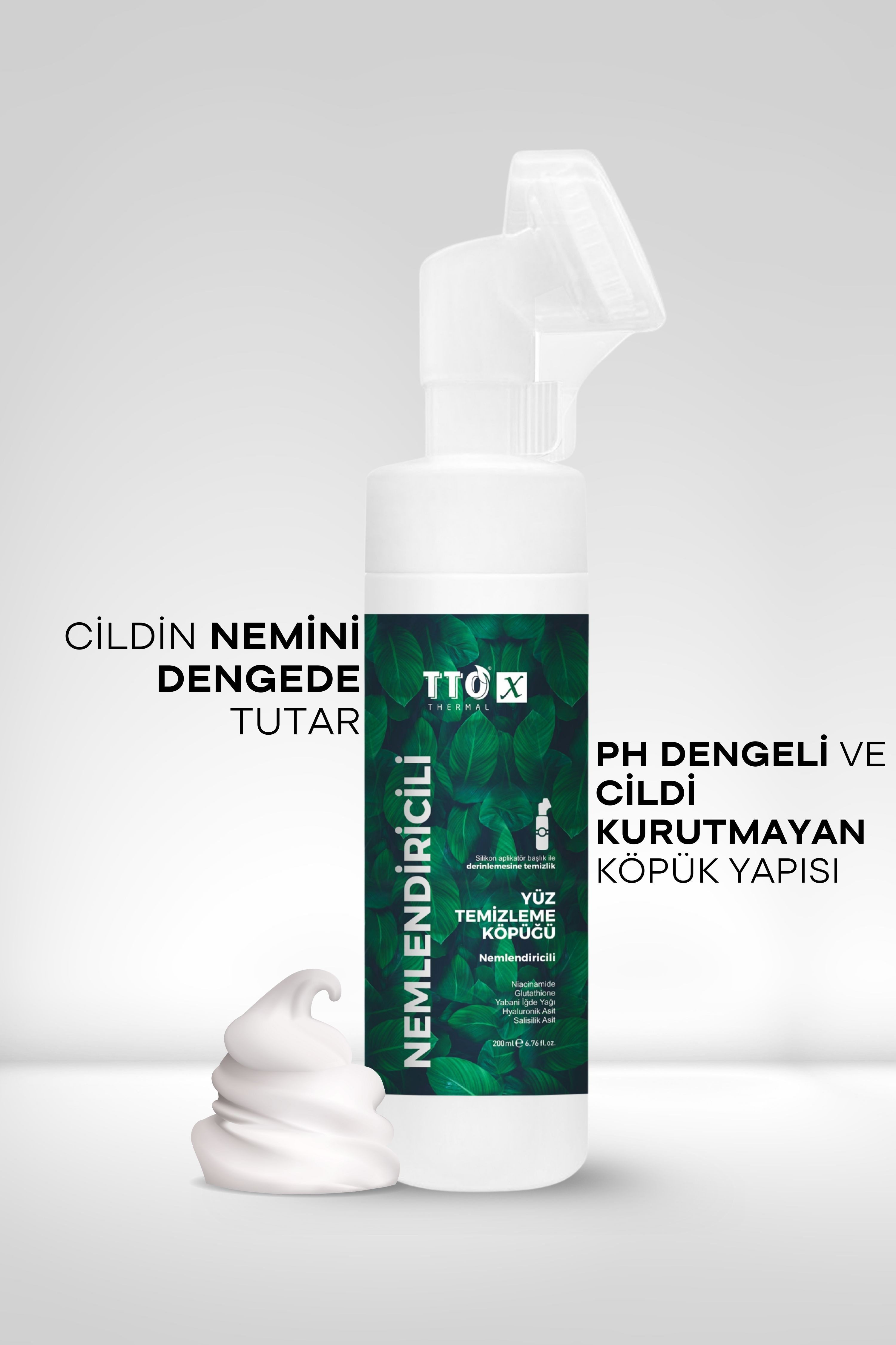 TTO-X Nemlendirici Yüz Köpüğü 200 ml – Lansman Fiyatı