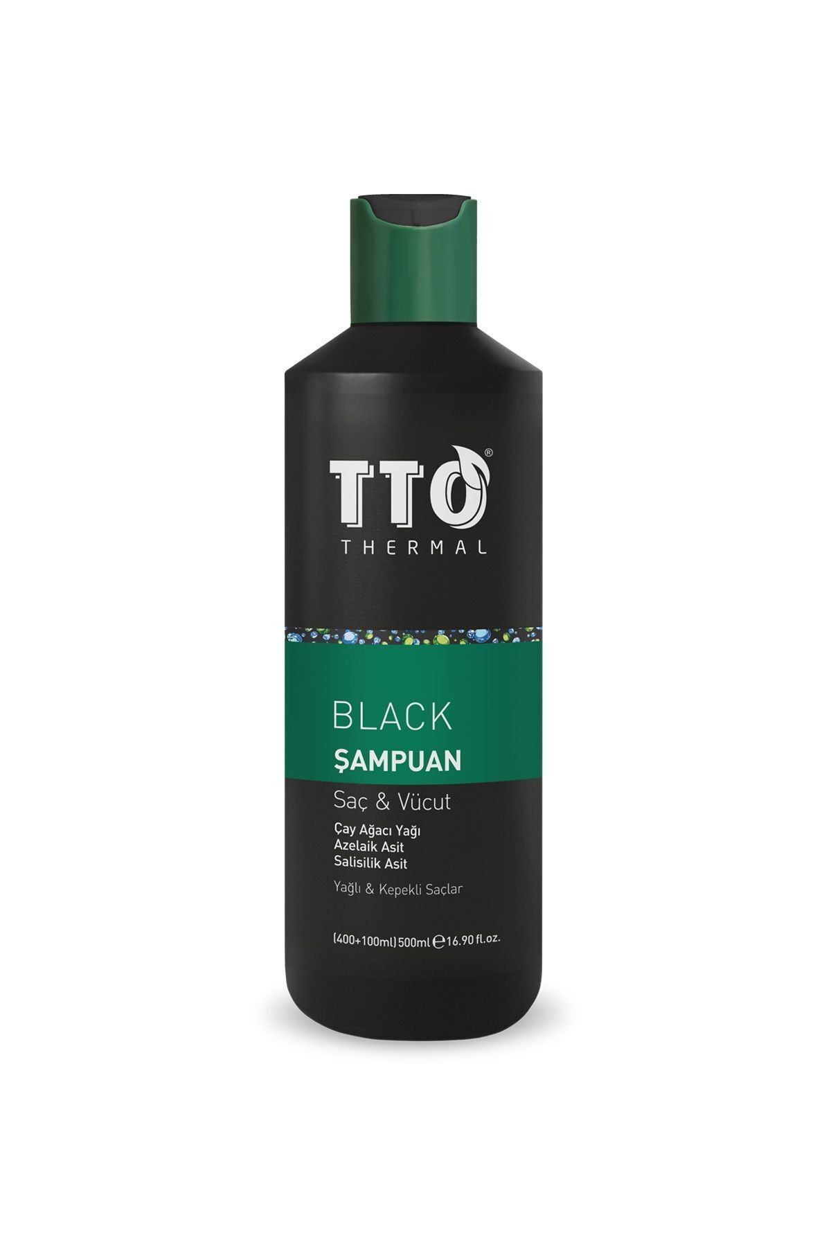 TTO Saç Ve Vücut Şampuanı 400 + 100 Ml Black ( Çay Ağacı Yağı / Tea Tree Oıl)