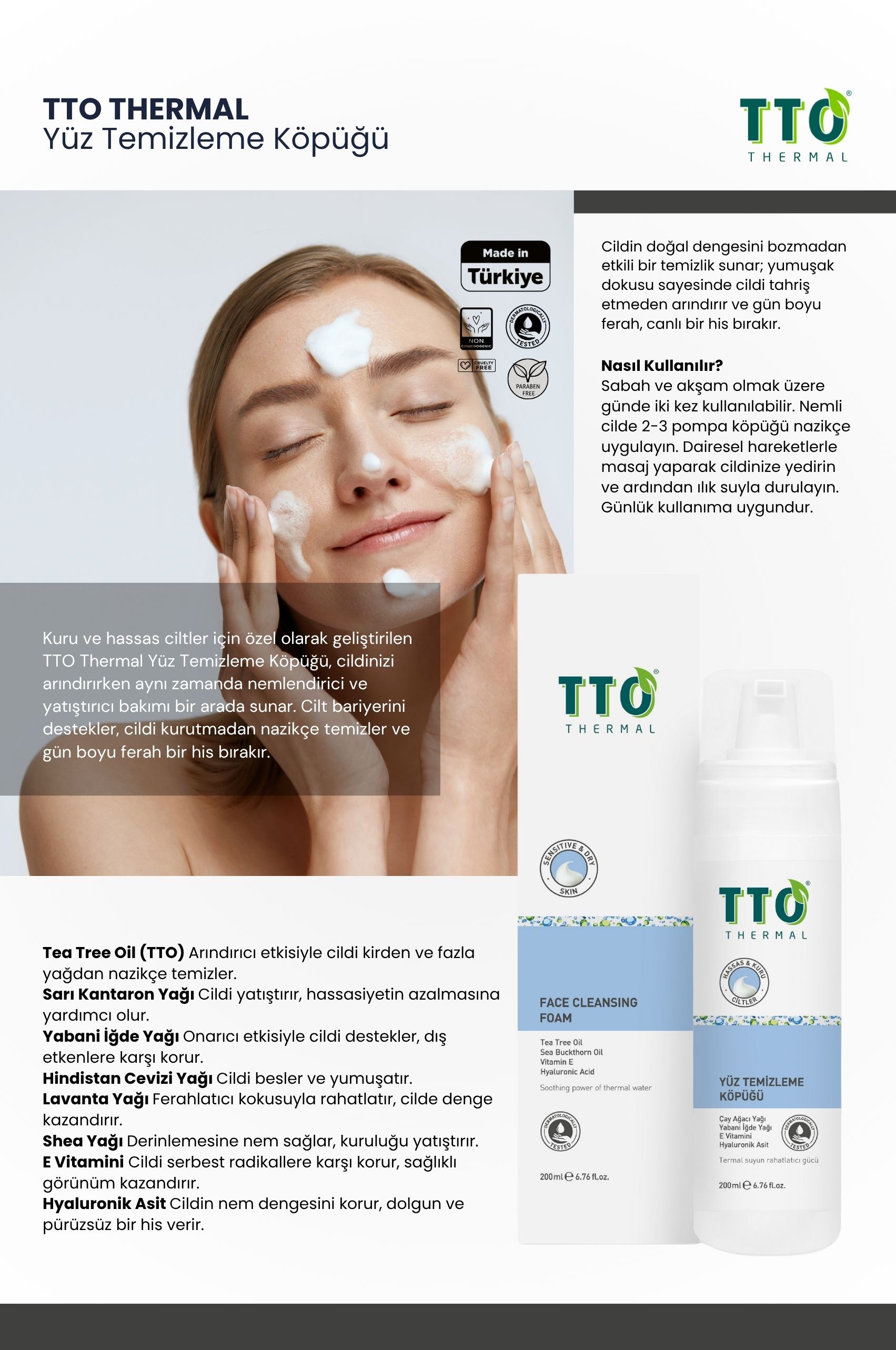 TTO Dermodicos Plus Köpük – Derinlemesine Gözenek Temizliği 150 ml