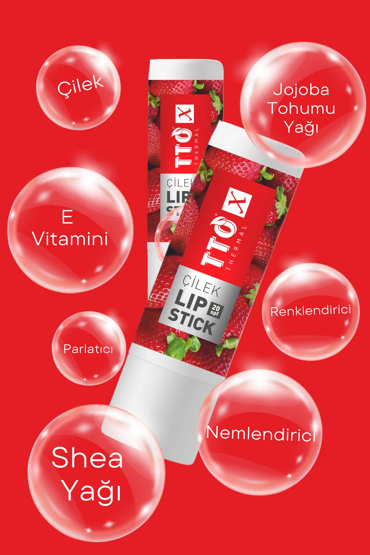 TTO X Çilek Aromalı Lip Stick – SPF 20 Dudak Koruması