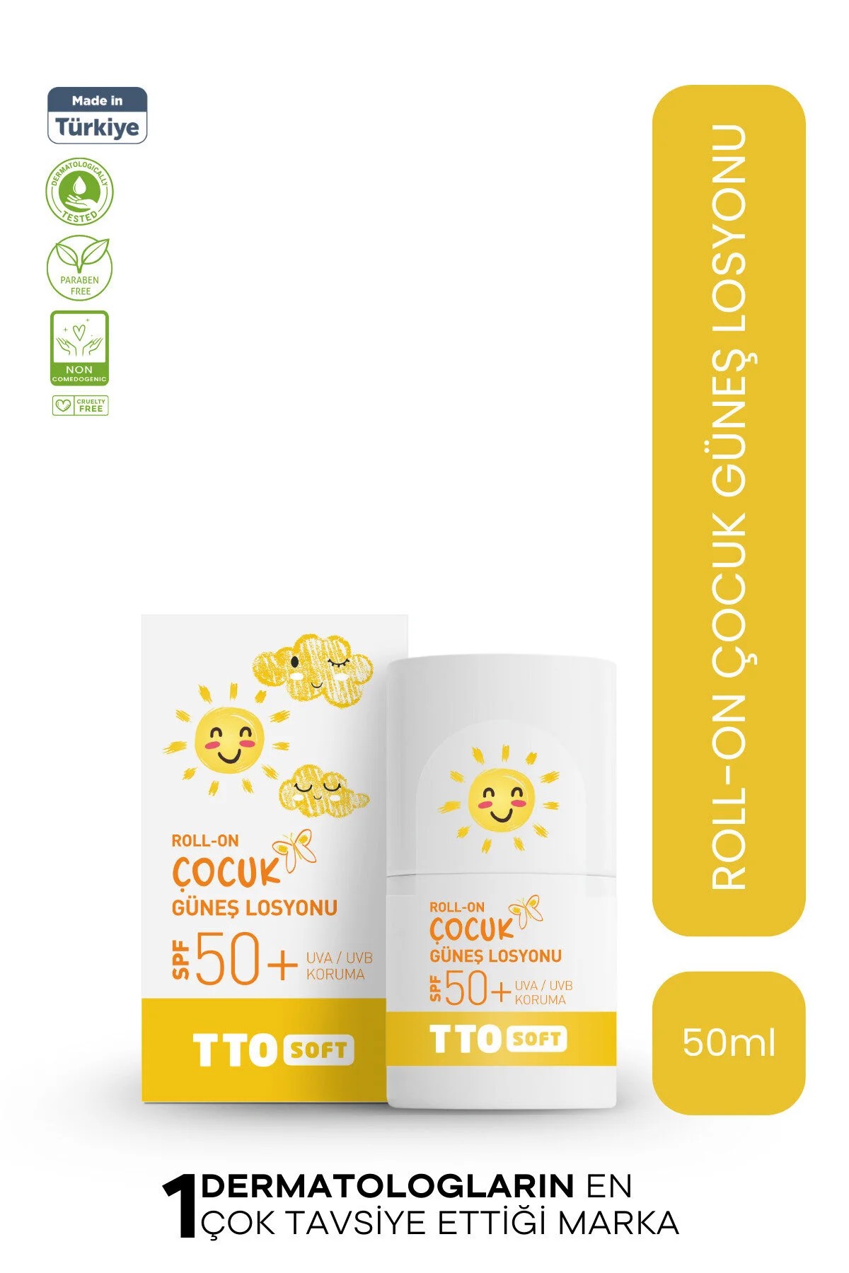 Tto Soft Roll-on Çocuk Güneş Losyonu 50+SPF