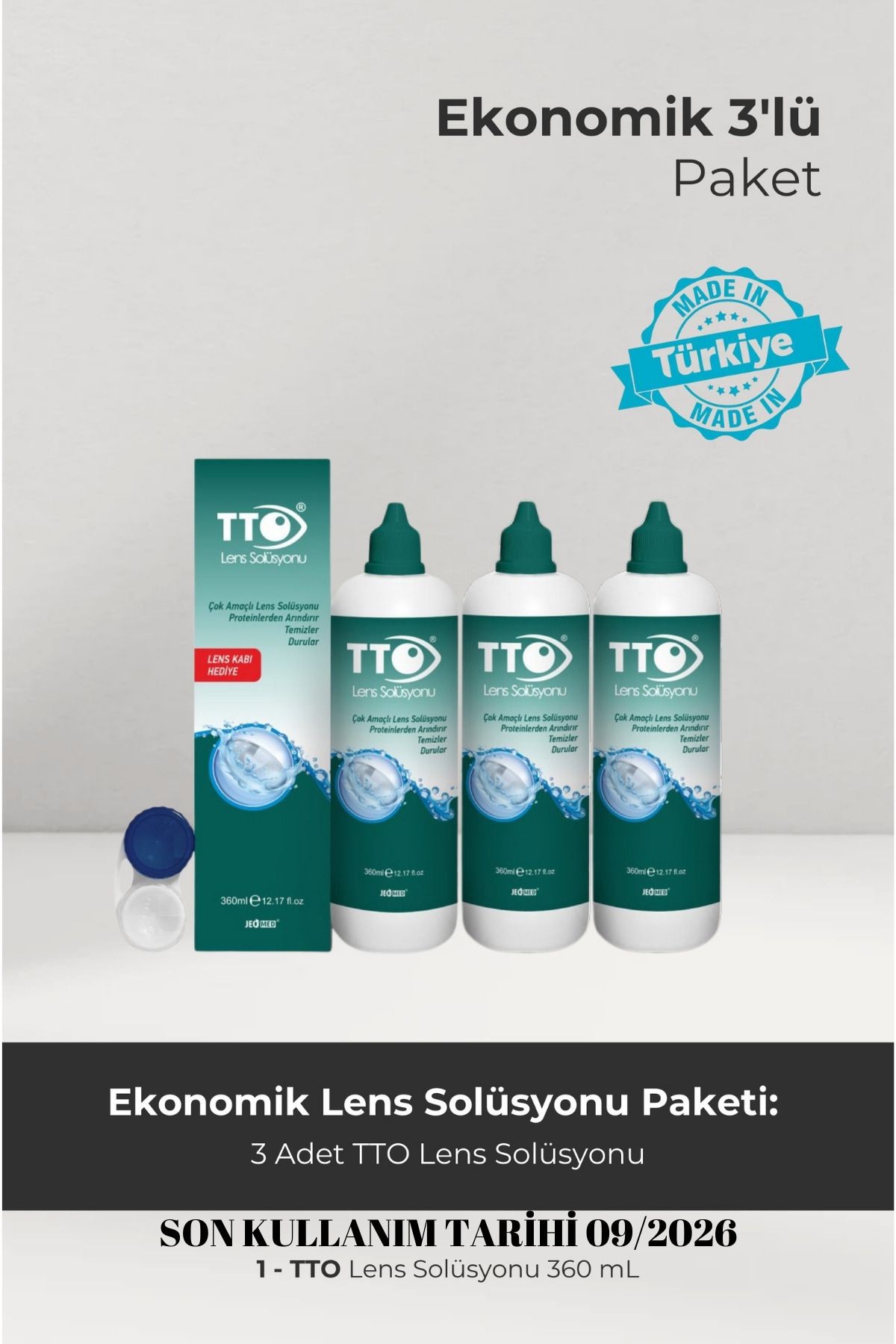 LENS SOLÜSYONU 360 ML 3 ADET SON KULLANIM TARİHİ 09.2026